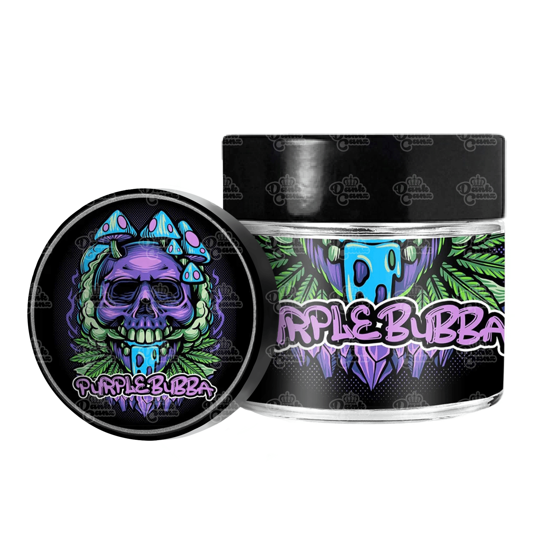 Purple Bubba 3.5g/60ml Glass Jars - Labelled - DC Packaging Custom Cannabis Packaging