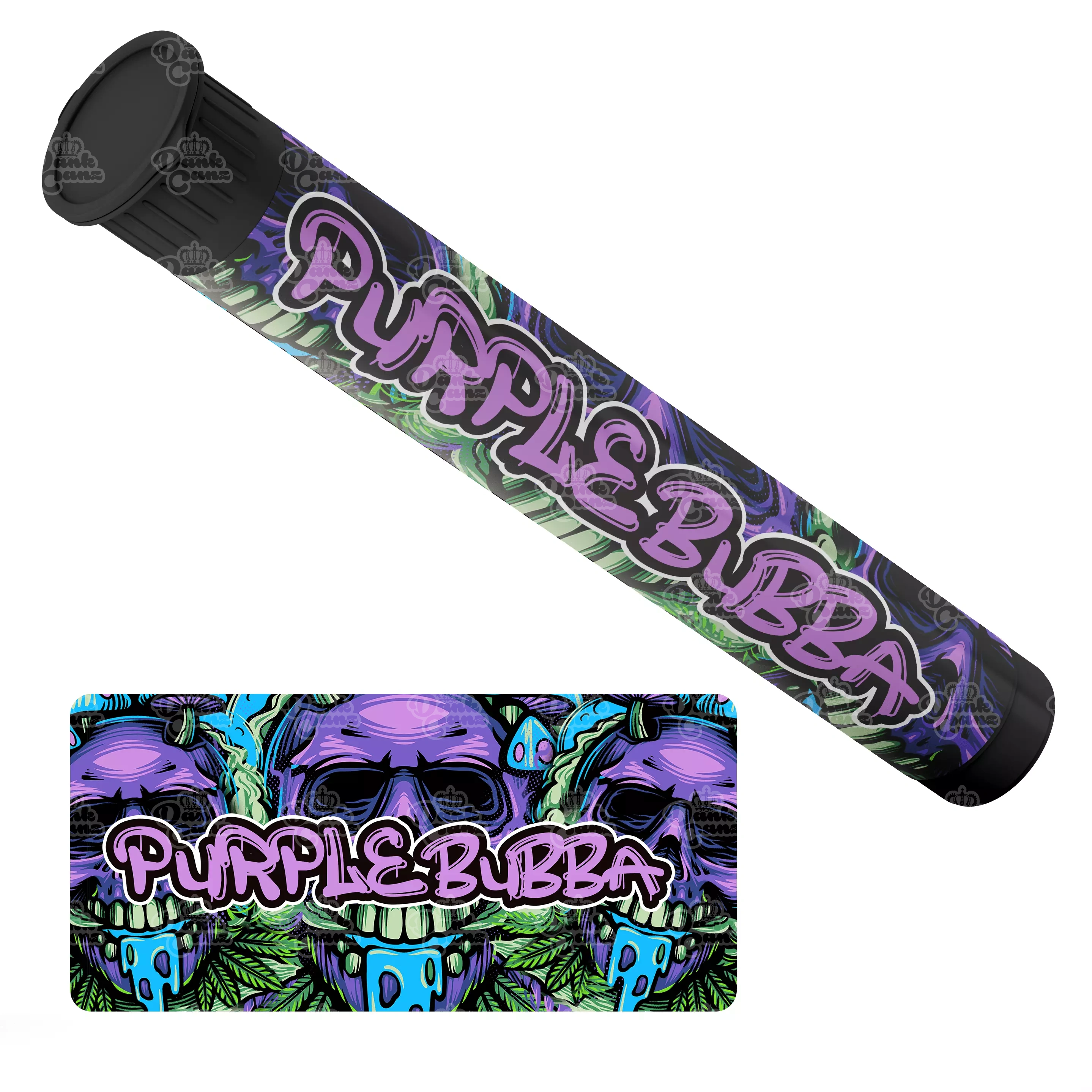Purple Bubba Pre Roll Tubes - Labelled - DC Packaging Custom Cannabis Packaging