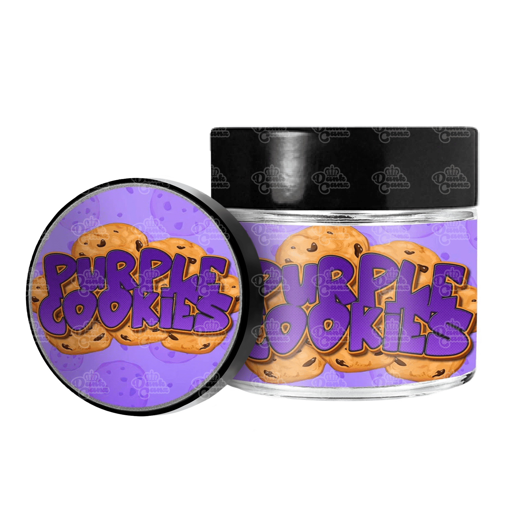 Purple Cookies 3.5g/60ml Glass Jars - Labelled - DC Packaging Custom Cannabis Packaging