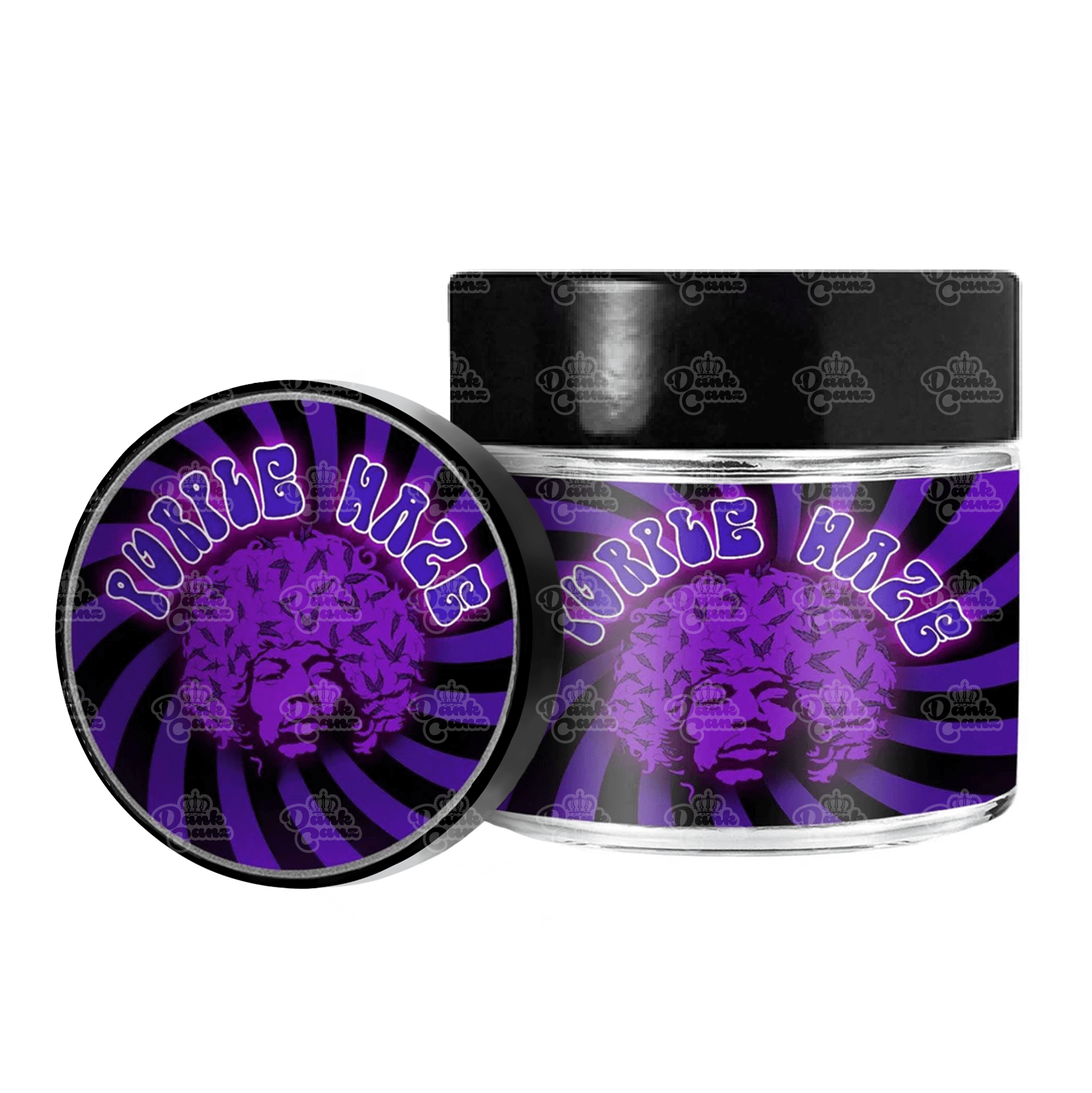 Purple Haze 3.5g/60ml Glass Jars - Labelled - DC Packaging Custom Cannabis Packaging