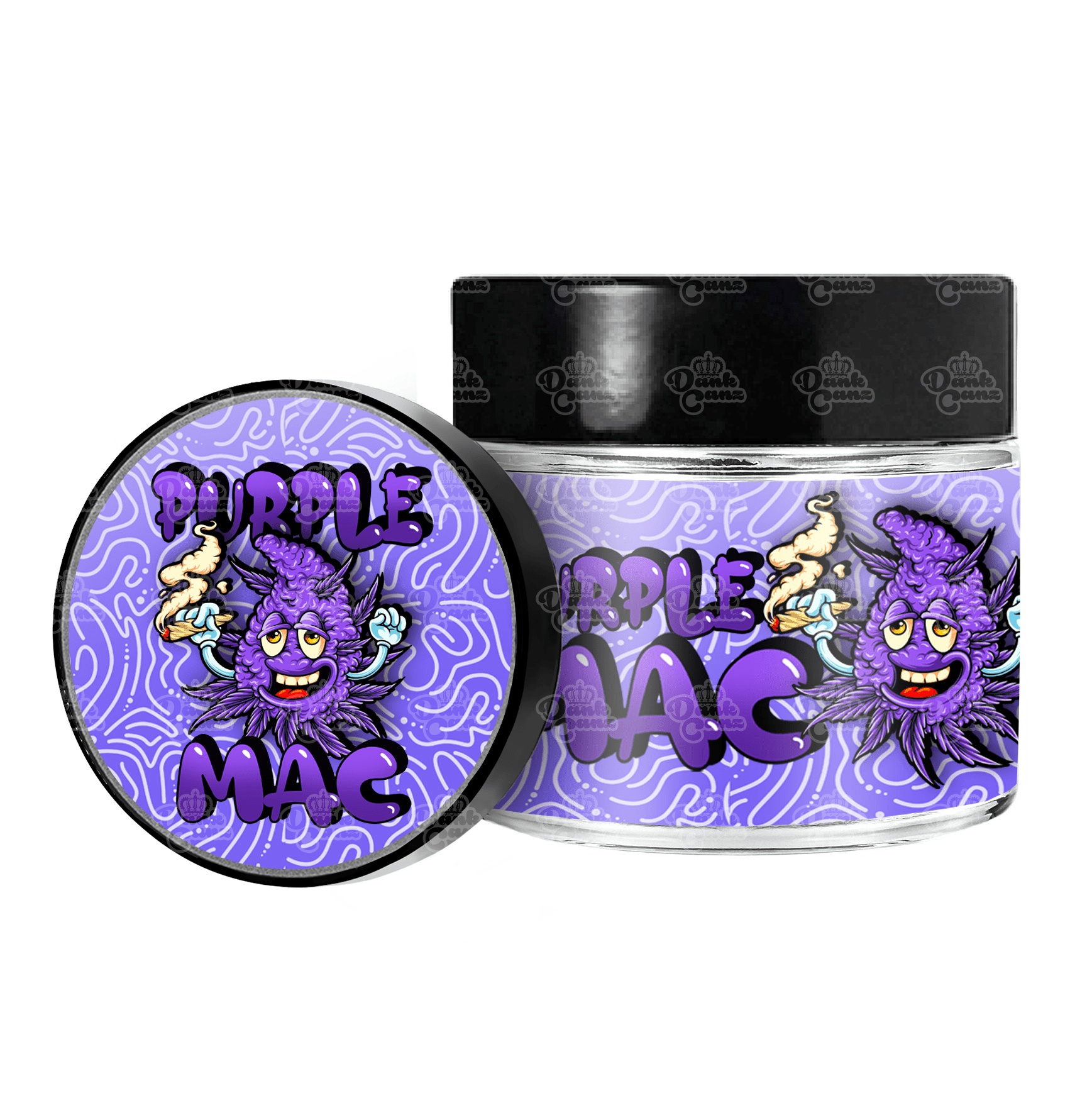 Purple Mac 3.5g/60ml Glass Jars - Labelled - DC Packaging Custom Cannabis Packaging