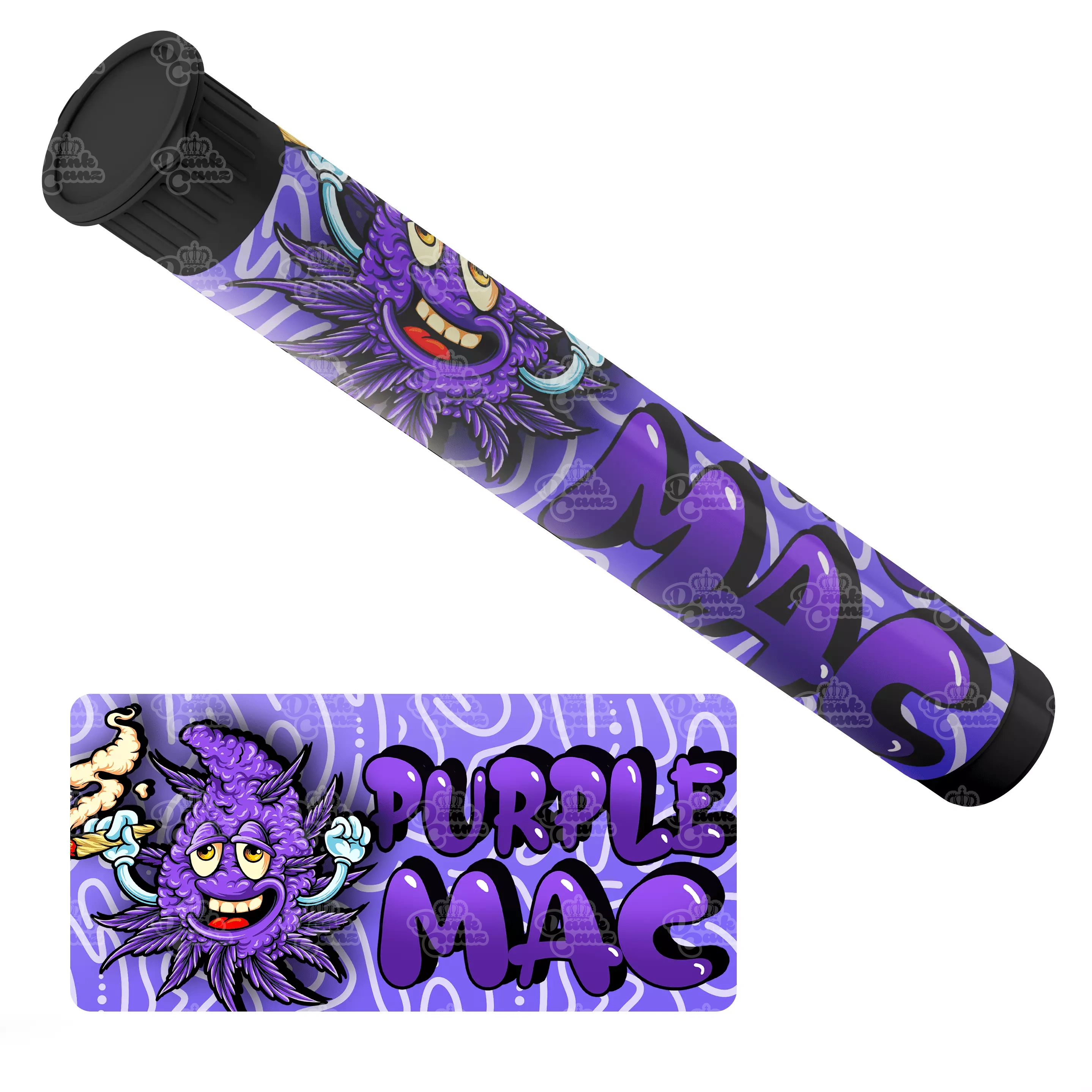 Purple Mac Pre Roll Tubes - Labelled - DC Packaging Custom Cannabis Packaging