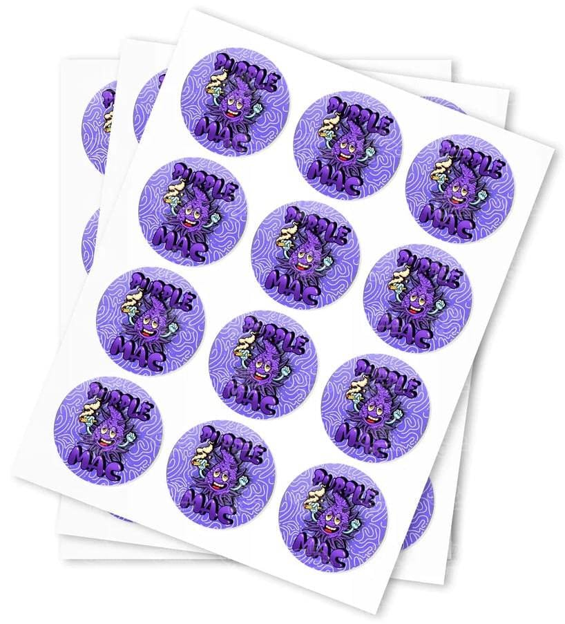 Purple Mac Strain Stickers - DC Packaging Custom Cannabis Packaging
