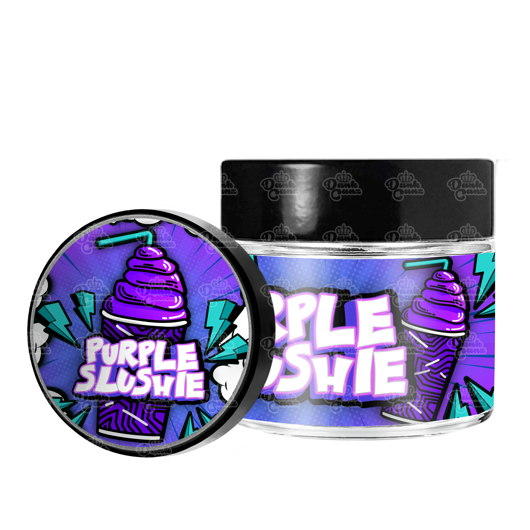 Purple Slushie 3.5g/60ml Glass Jars - Labelled - DC Packaging Custom Cannabis Packaging