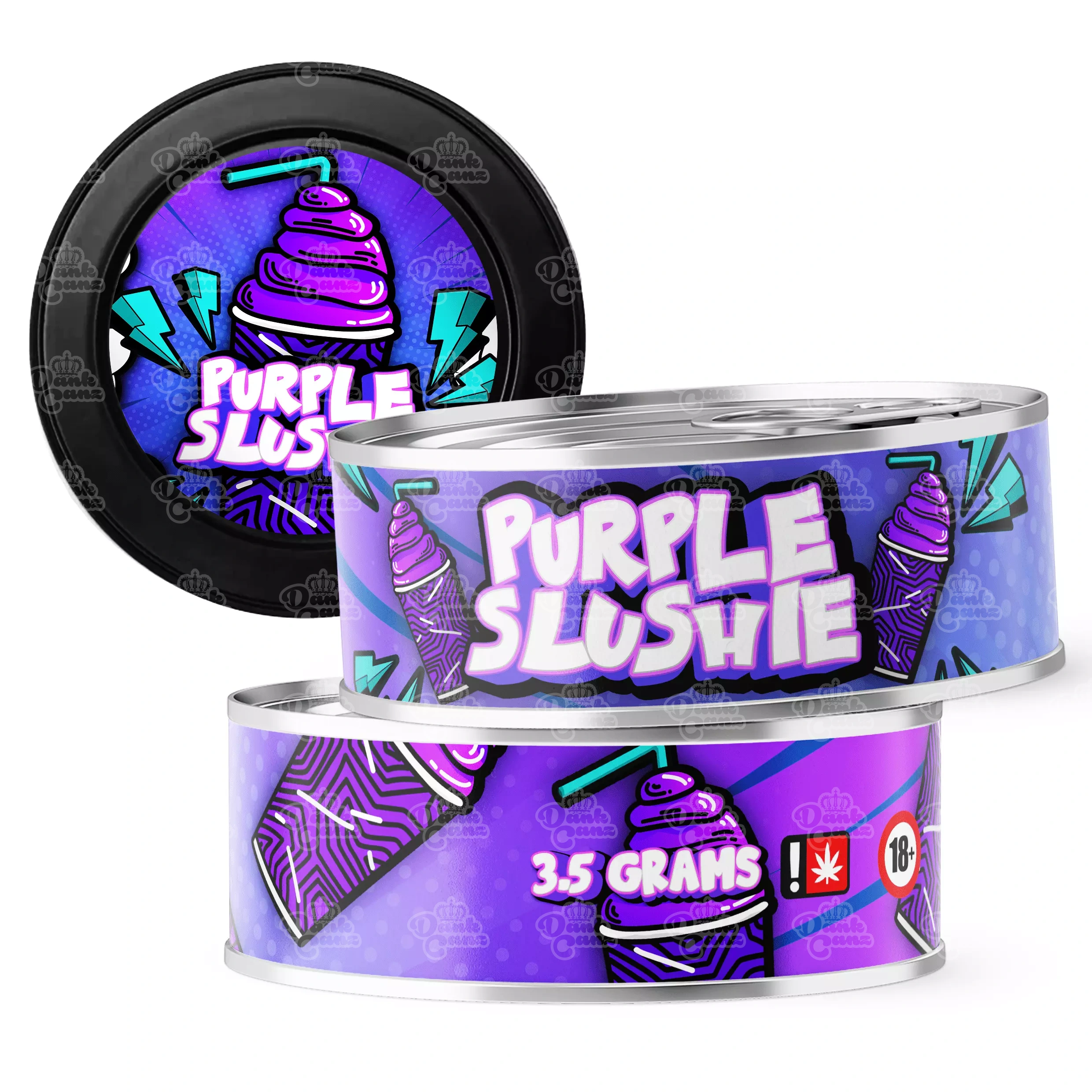 Purple Slushie 3.5g Self Seal Tins - DC Packaging Custom Cannabis Packaging
