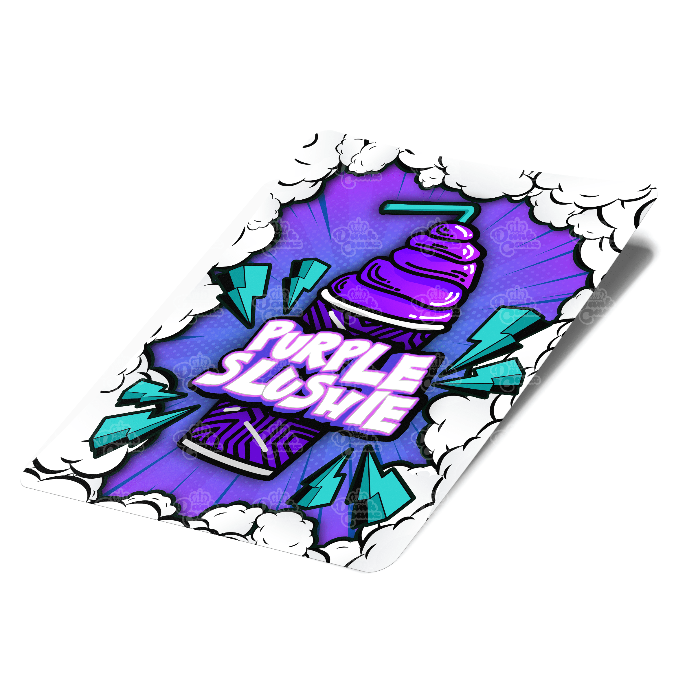 Purple Slushie Mylar Bag Labels - Labels only - DC Packaging Custom Cannabis Packaging