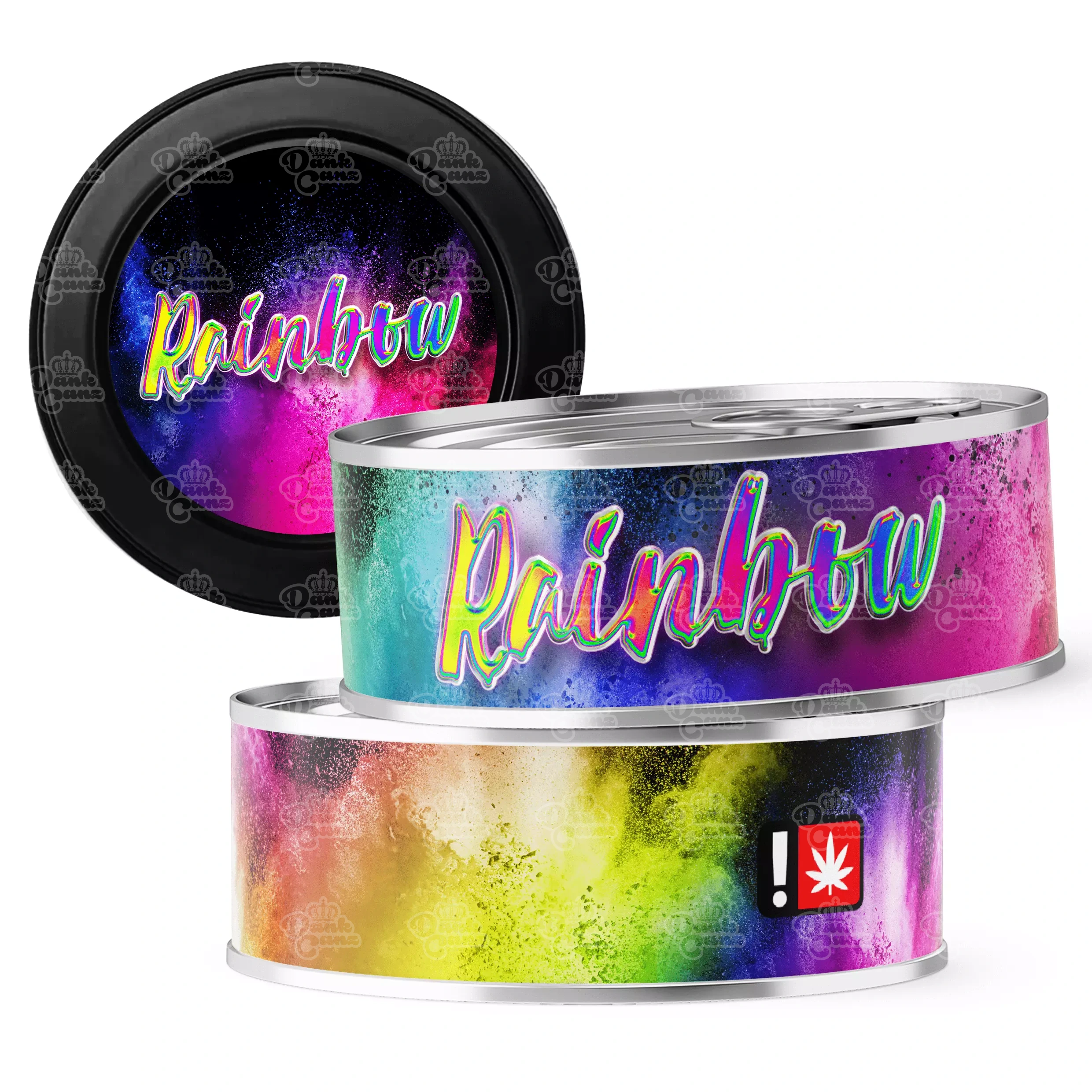 Rainbow 3.5g Self Seal Tins - DC Packaging Custom Cannabis Packaging