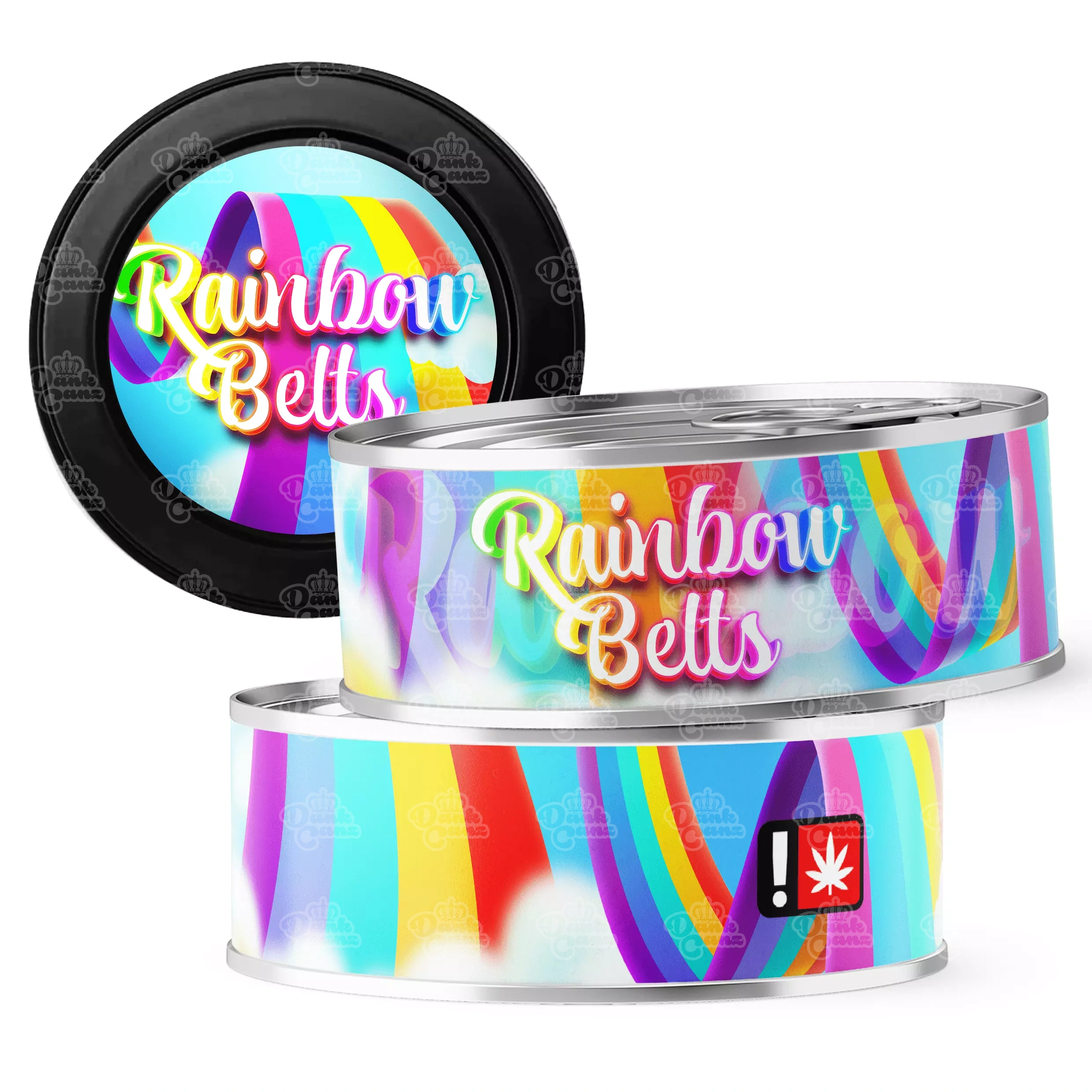Rainbow Belts 3.5g Self Seal Tins - DC Packaging Custom Cannabis Packaging