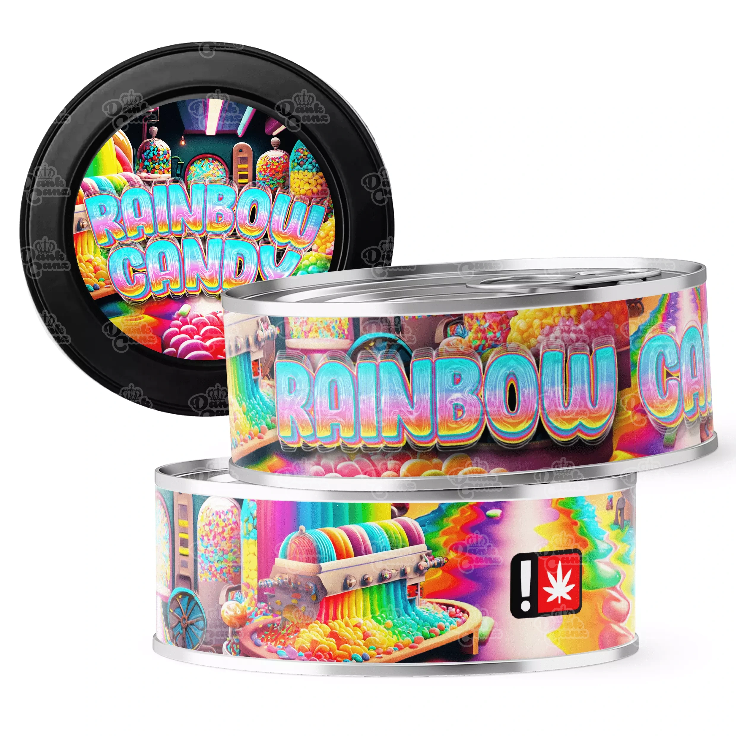 Rainbow Candy 3.5g Self Seal Tins - DC Packaging Custom Cannabis Packaging