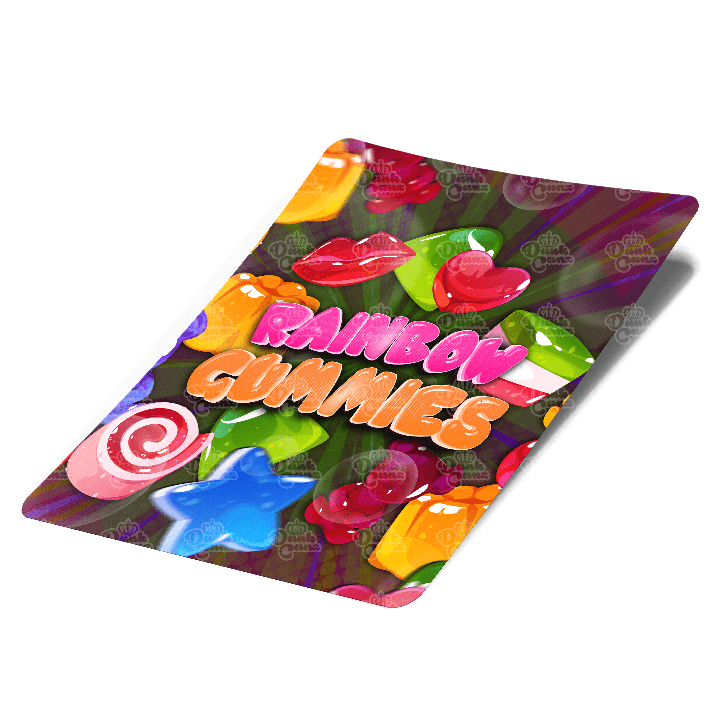Rainbow Gummies Mylar Bag Labels - Labels only - DC Packaging Custom Cannabis Packaging