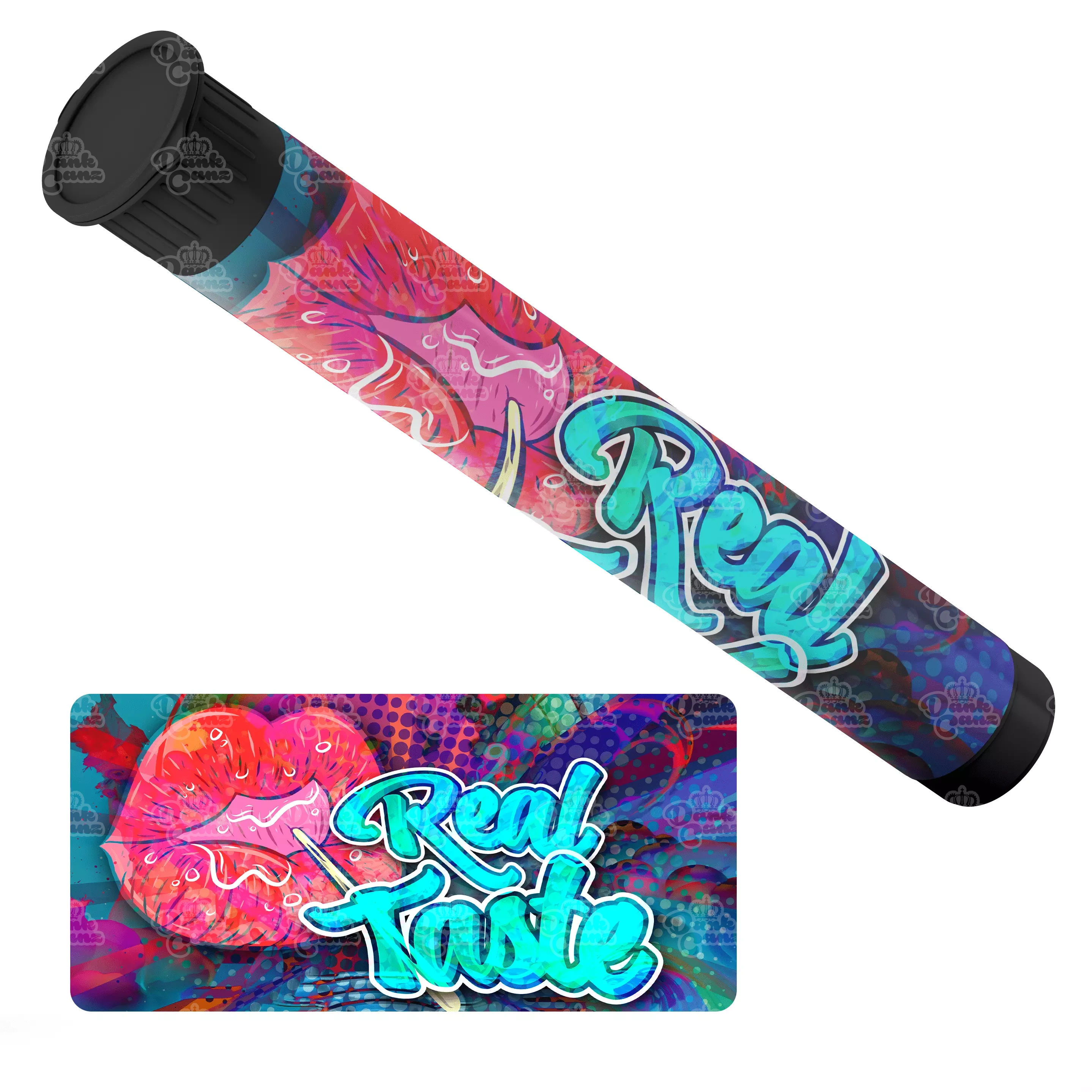 Real Taste Pre Roll Tubes - Labelled - DC Packaging Custom Cannabis Packaging