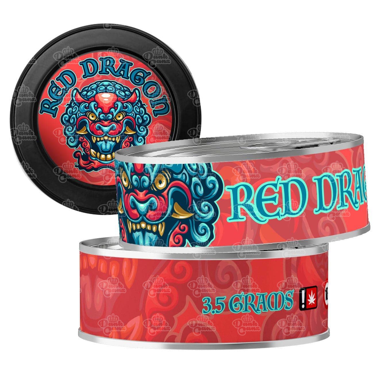 Red Dragon 3.5g Self Seal Tins - DC Packaging Custom Cannabis Packaging