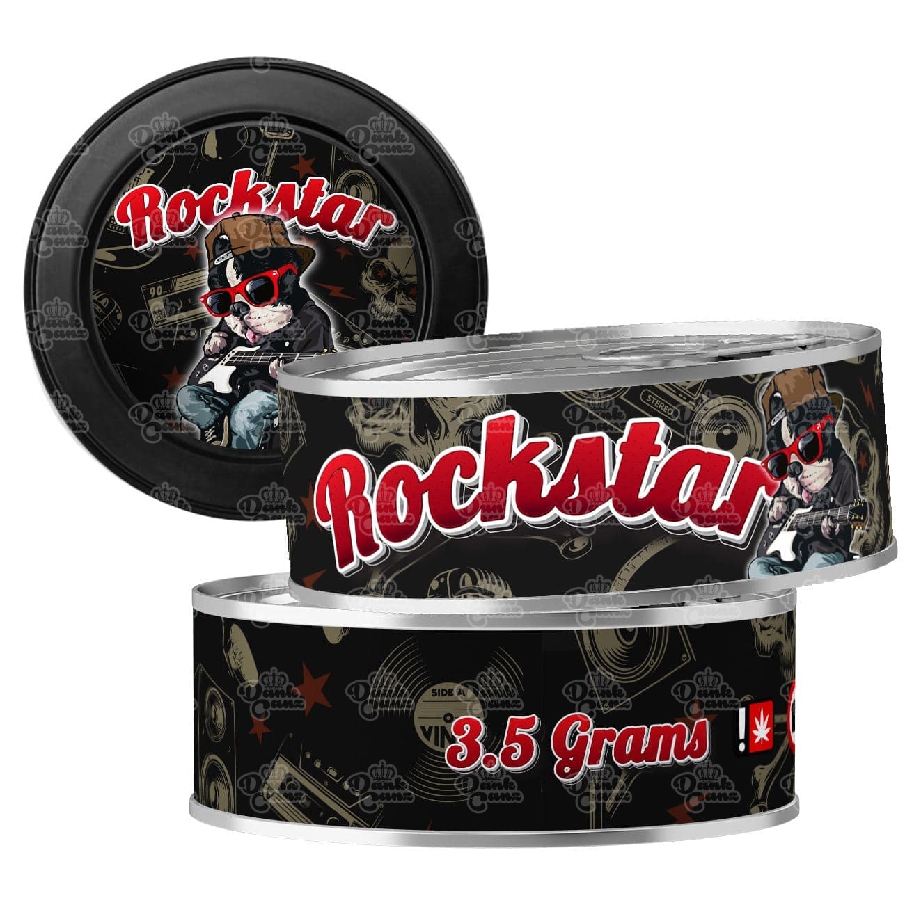 Rockstar 3.5g Self Seal Tins - DC Packaging Custom Cannabis Packaging
