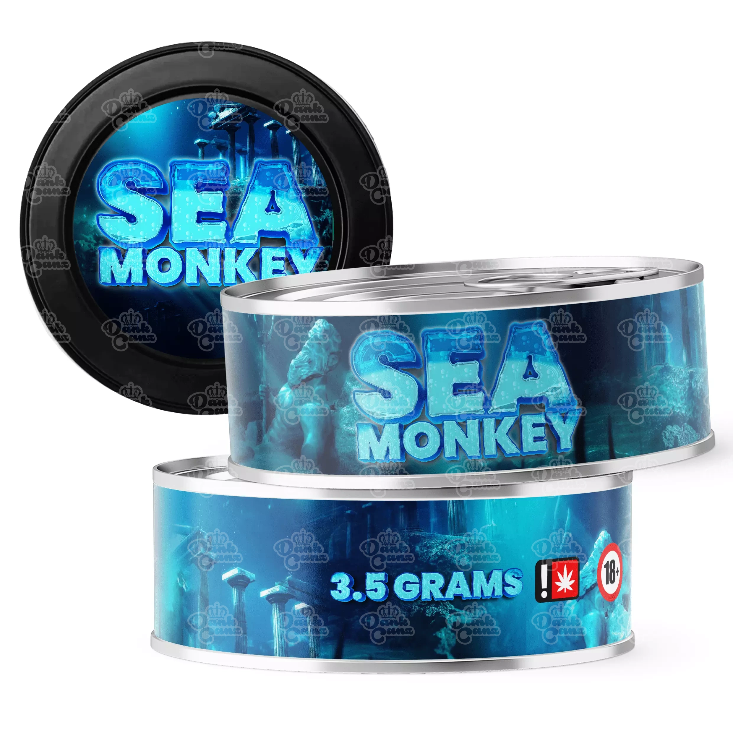 Sea Monkey 3.5g Self Seal Tins - DC Packaging Custom Cannabis Packaging