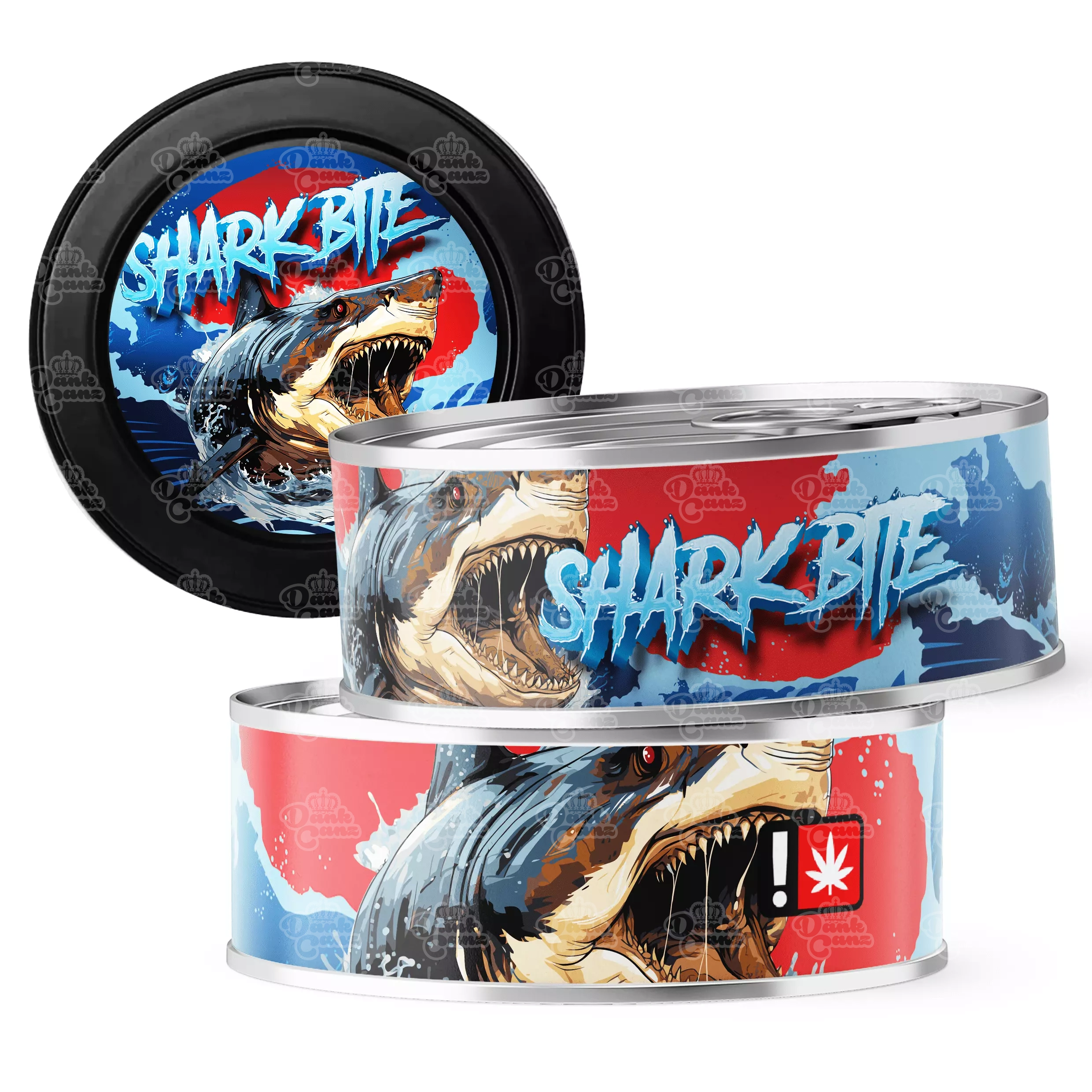 Shark Bite 3.5g Self Seal Tins - DC Packaging Custom Cannabis Packaging