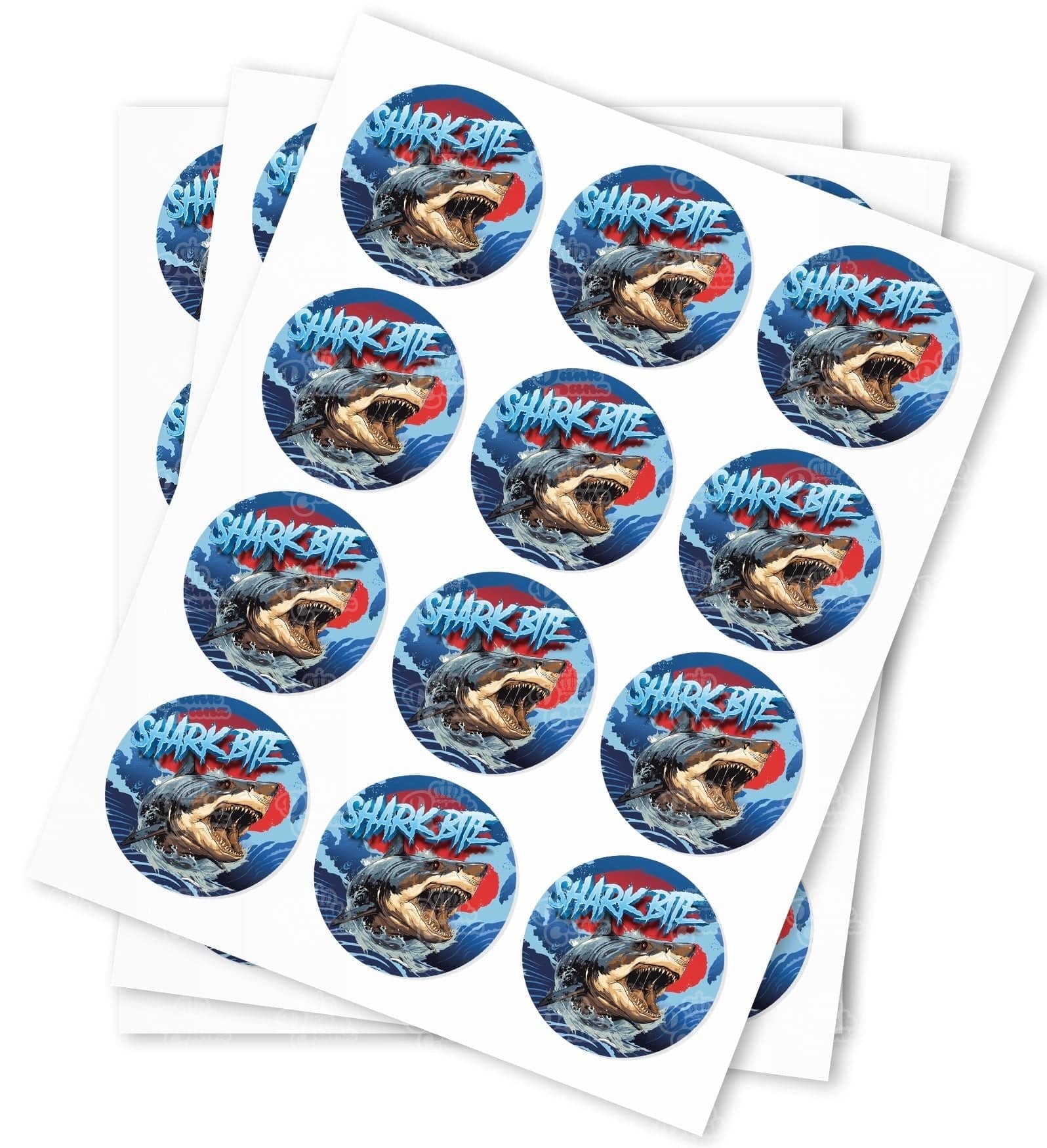 Shark Bite Strain Stickers - DC Packaging Custom Cannabis Packaging
