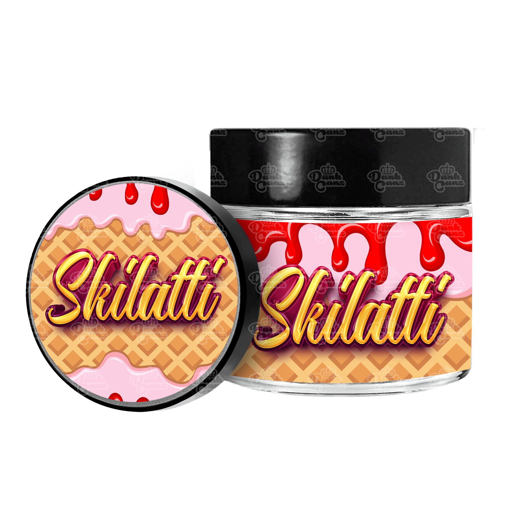 Skilatti 3.5g/60ml Glass Jars - Labelled - DC Packaging Custom Cannabis Packaging