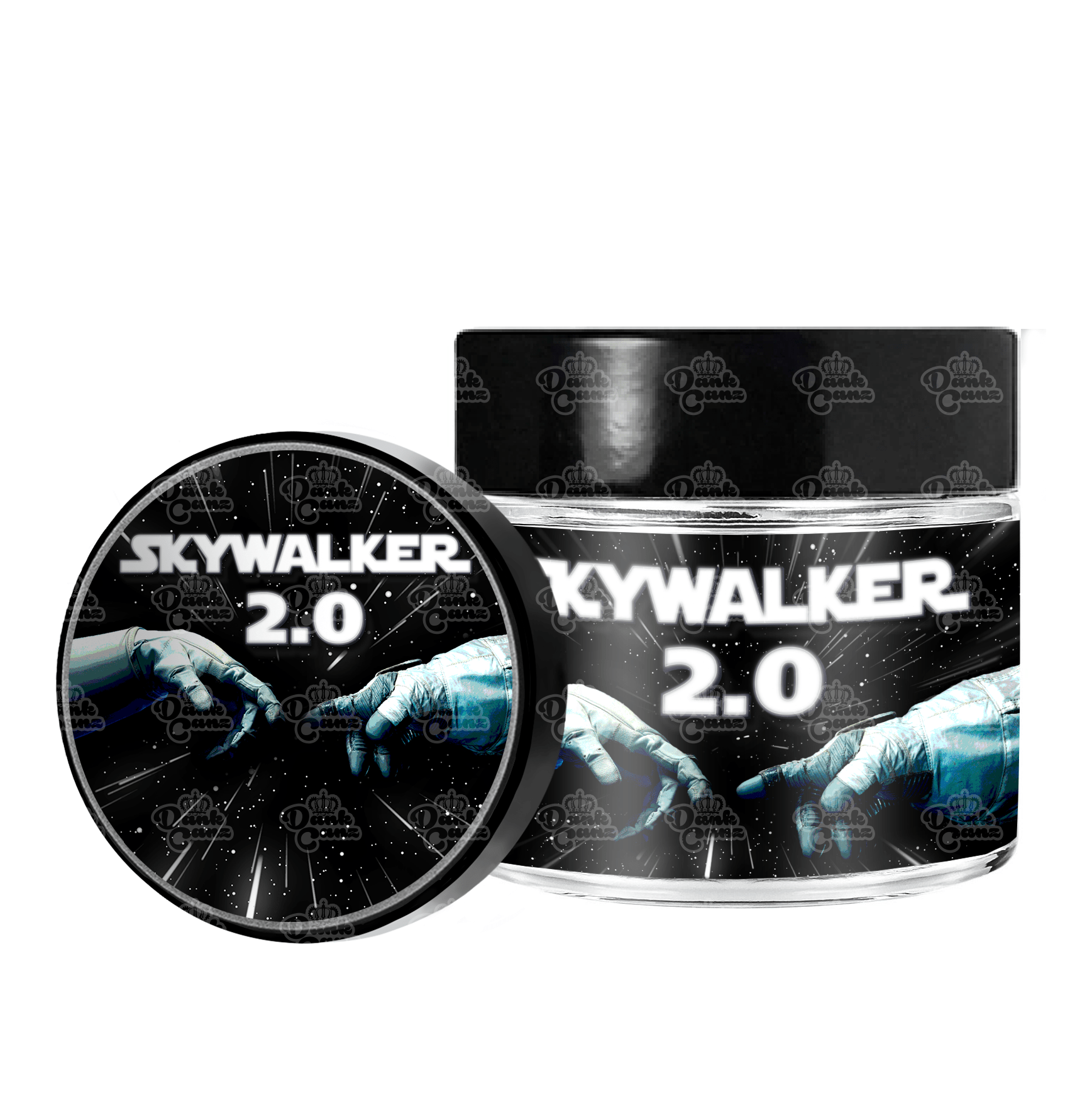 Skywalker 2.0 3.5g/60ml Glass Jars - Labelled - DC Packaging Custom Cannabis Packaging