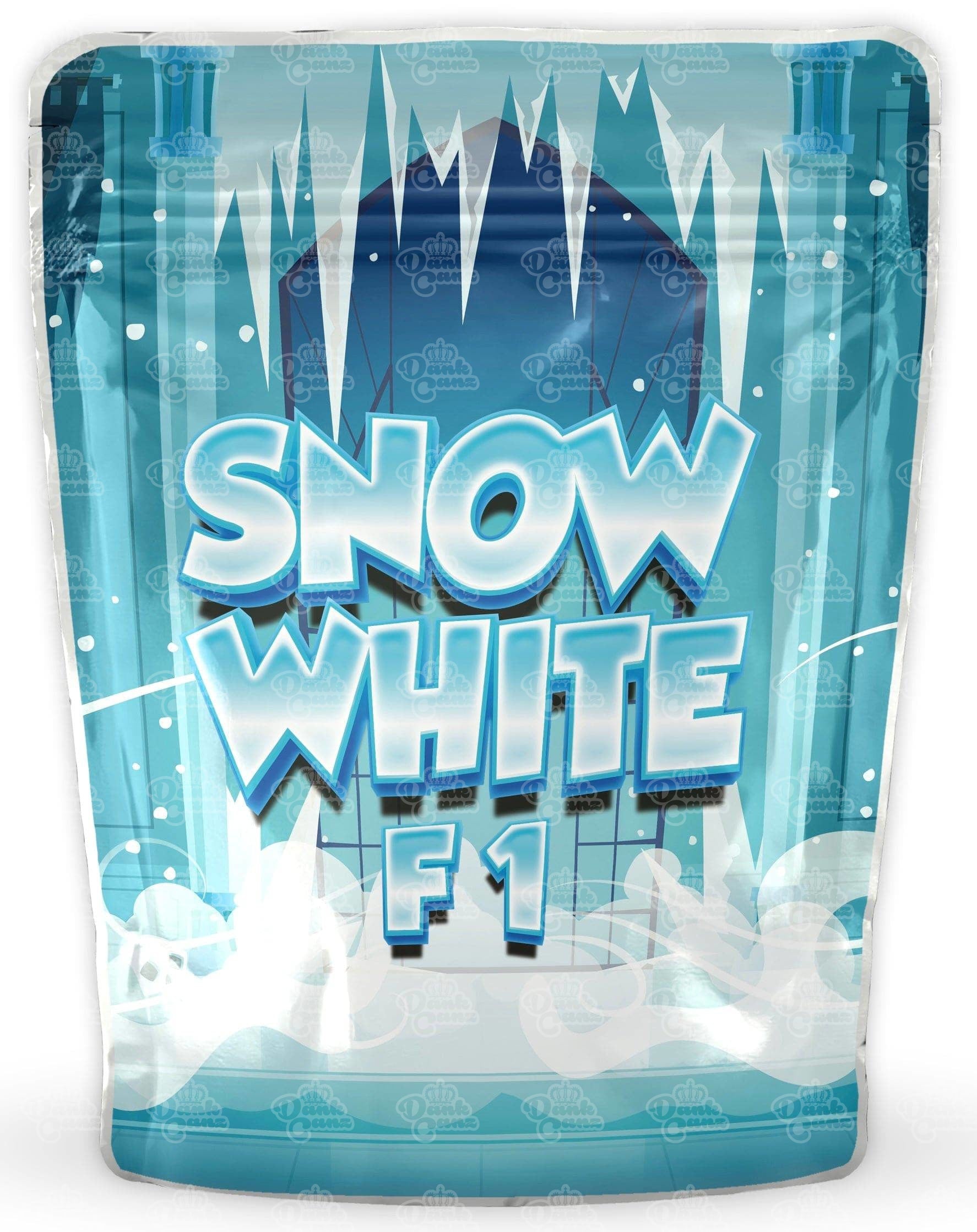 Snow White F1 Mylar Bags - DC Packaging Custom Cannabis Packaging
