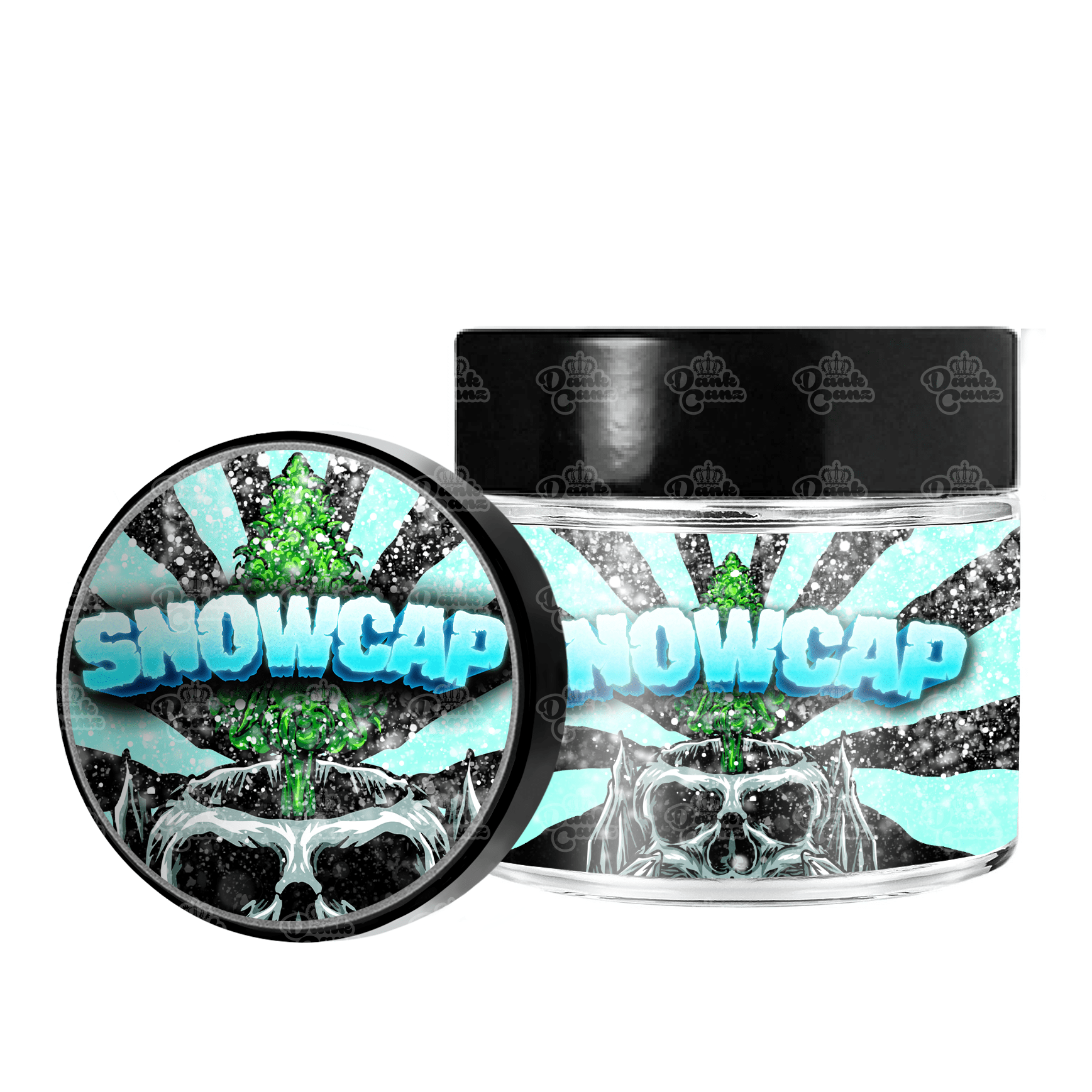 Snowcap 3.5g/60ml Glass Jars - Labelled - DC Packaging Custom Cannabis Packaging