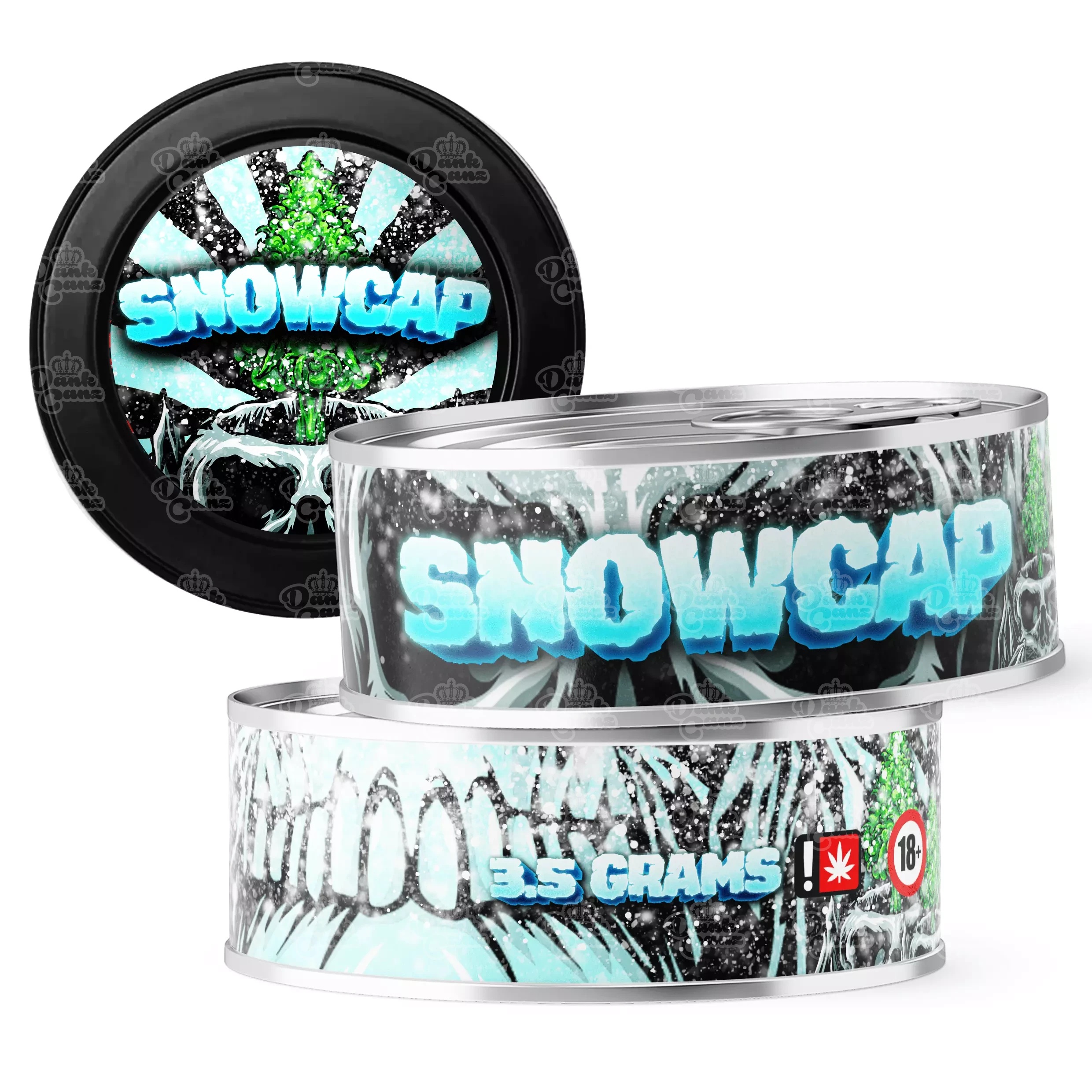 Snowcap 3.5g Self Seal Tins - DC Packaging Custom Cannabis Packaging