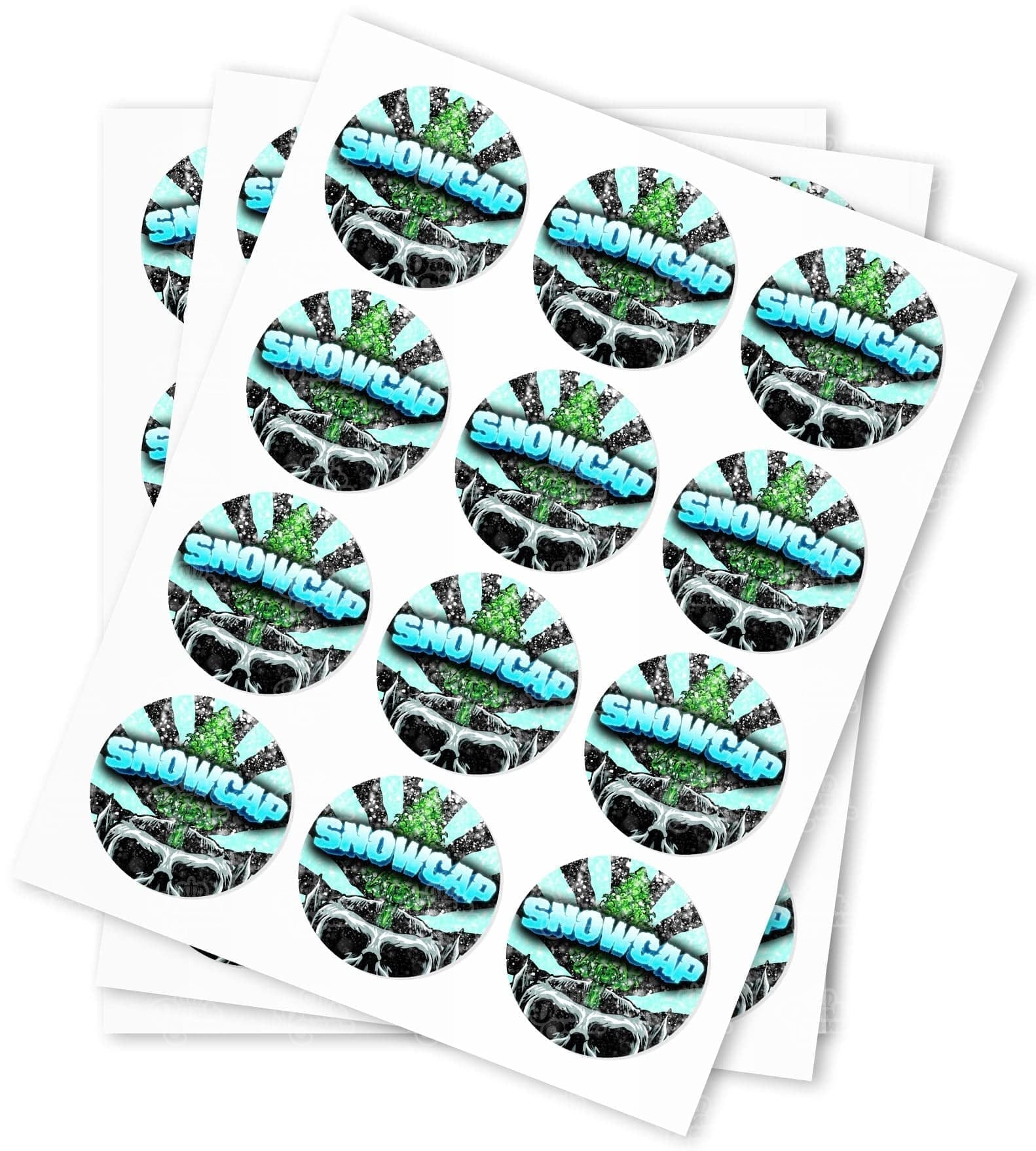 Snowcap Strain Stickers - DC Packaging Custom Cannabis Packaging