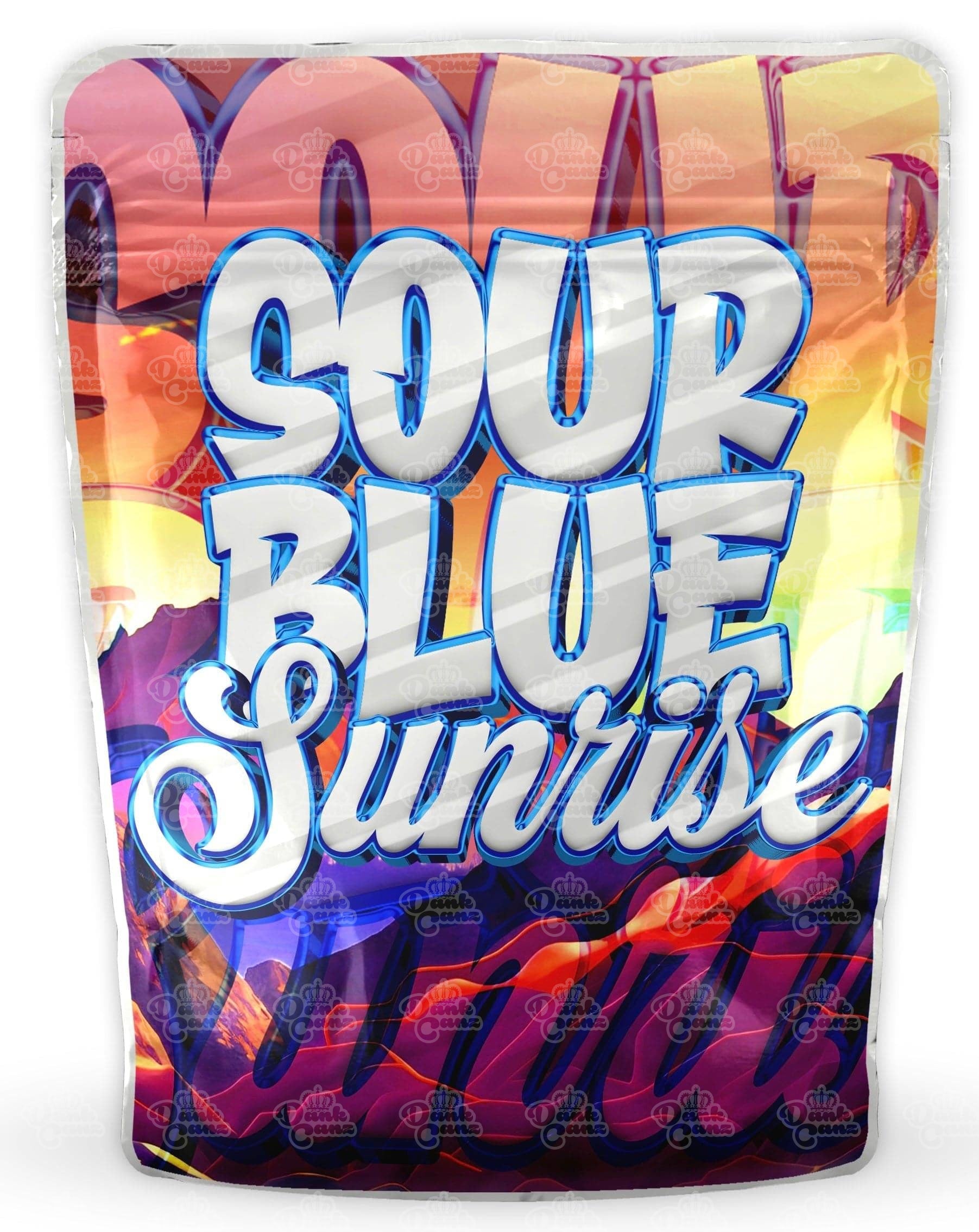 Sour Blue Sunrise Mylar Bags - DC Packaging Custom Cannabis Packaging