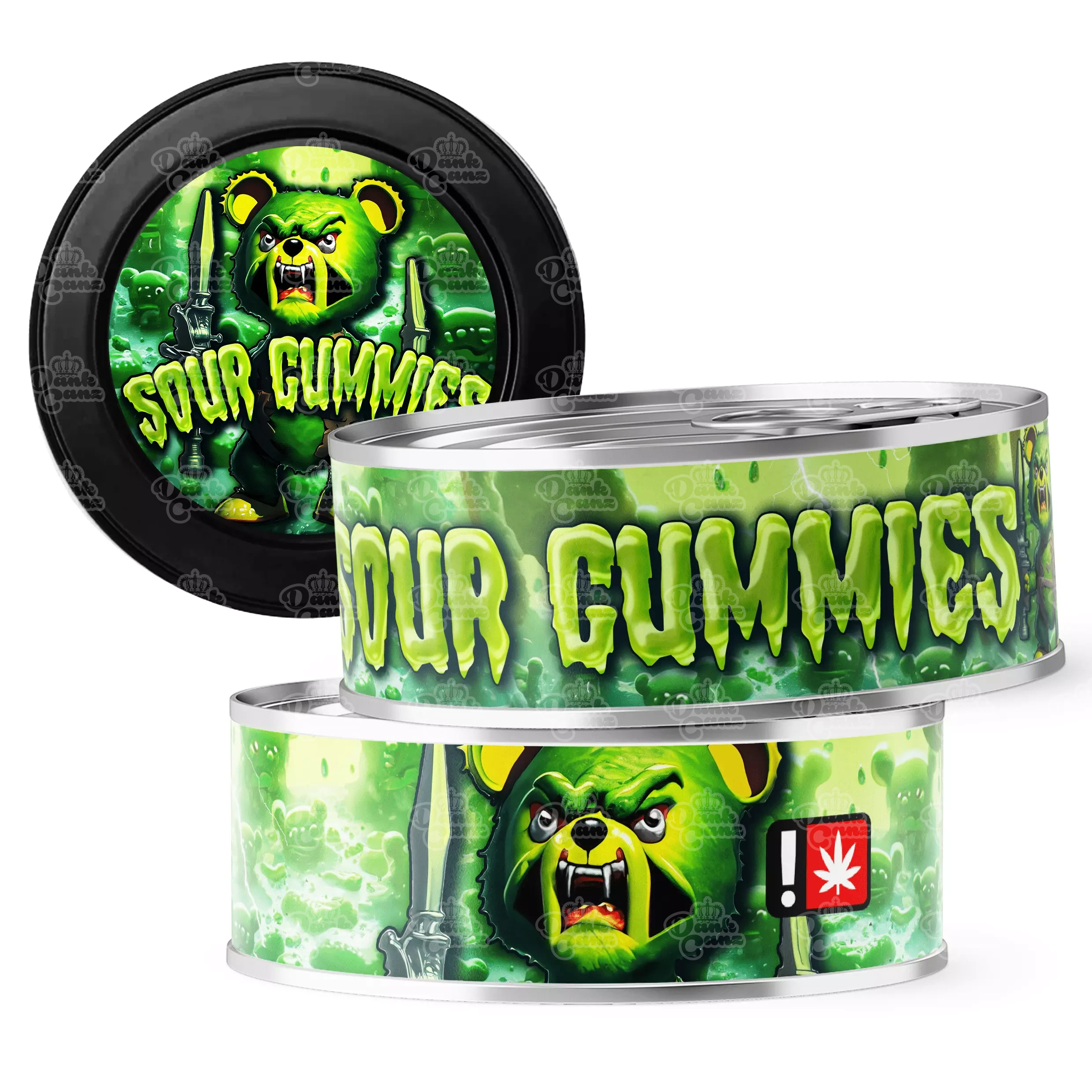 Sour Gummies 3.5g Self Seal Tins - DC Packaging Custom Cannabis Packaging