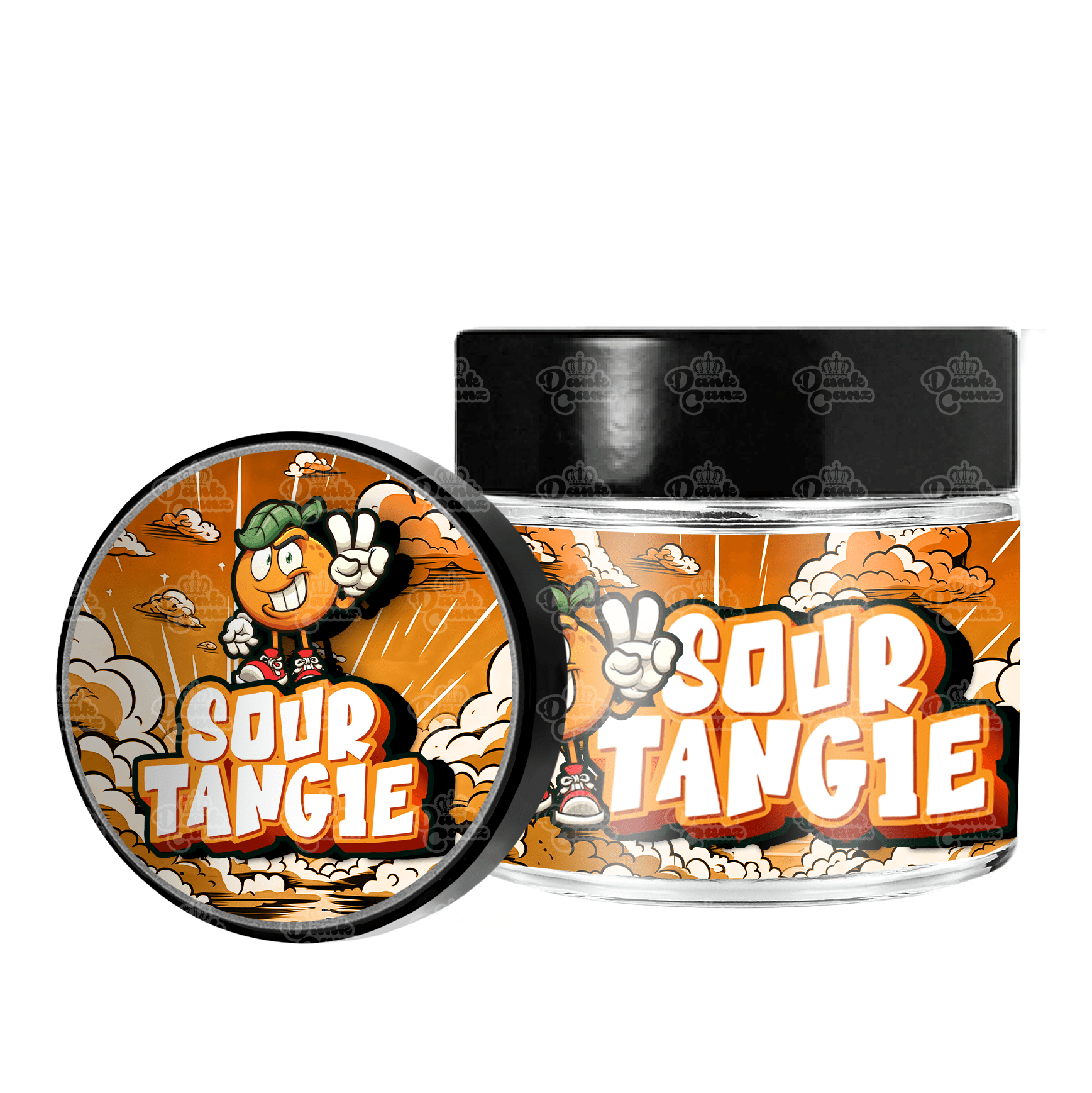 Sour Tangie 3.5g/60ml Glass Jars - Labelled - DC Packaging Custom Cannabis Packaging