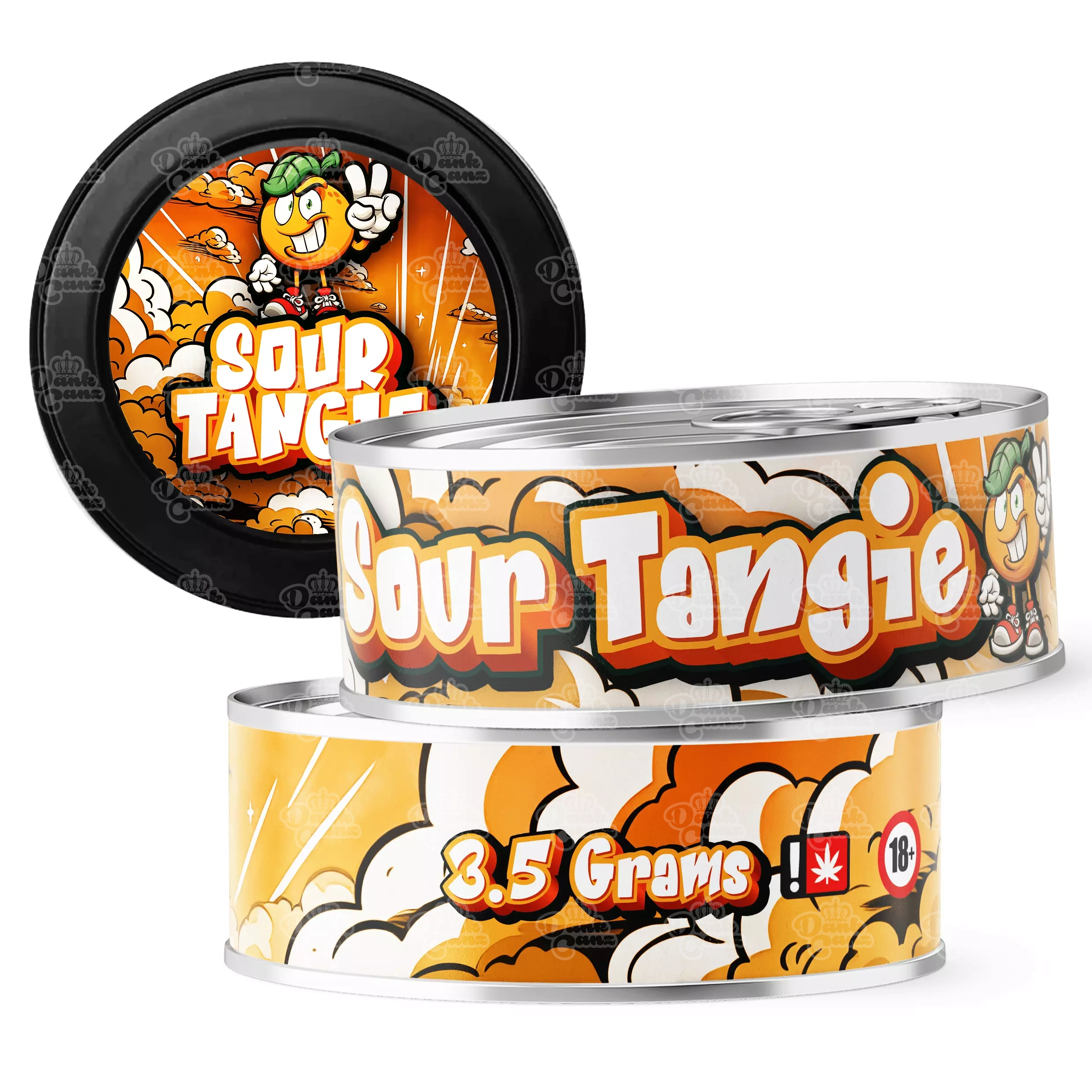 Sour Tangie 3.5g Self Seal Tins - DC Packaging Custom Cannabis Packaging