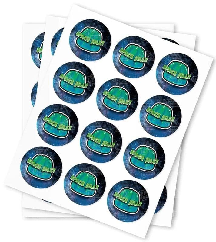 Space Jelly Stickers - DC Packaging Custom Cannabis Packaging