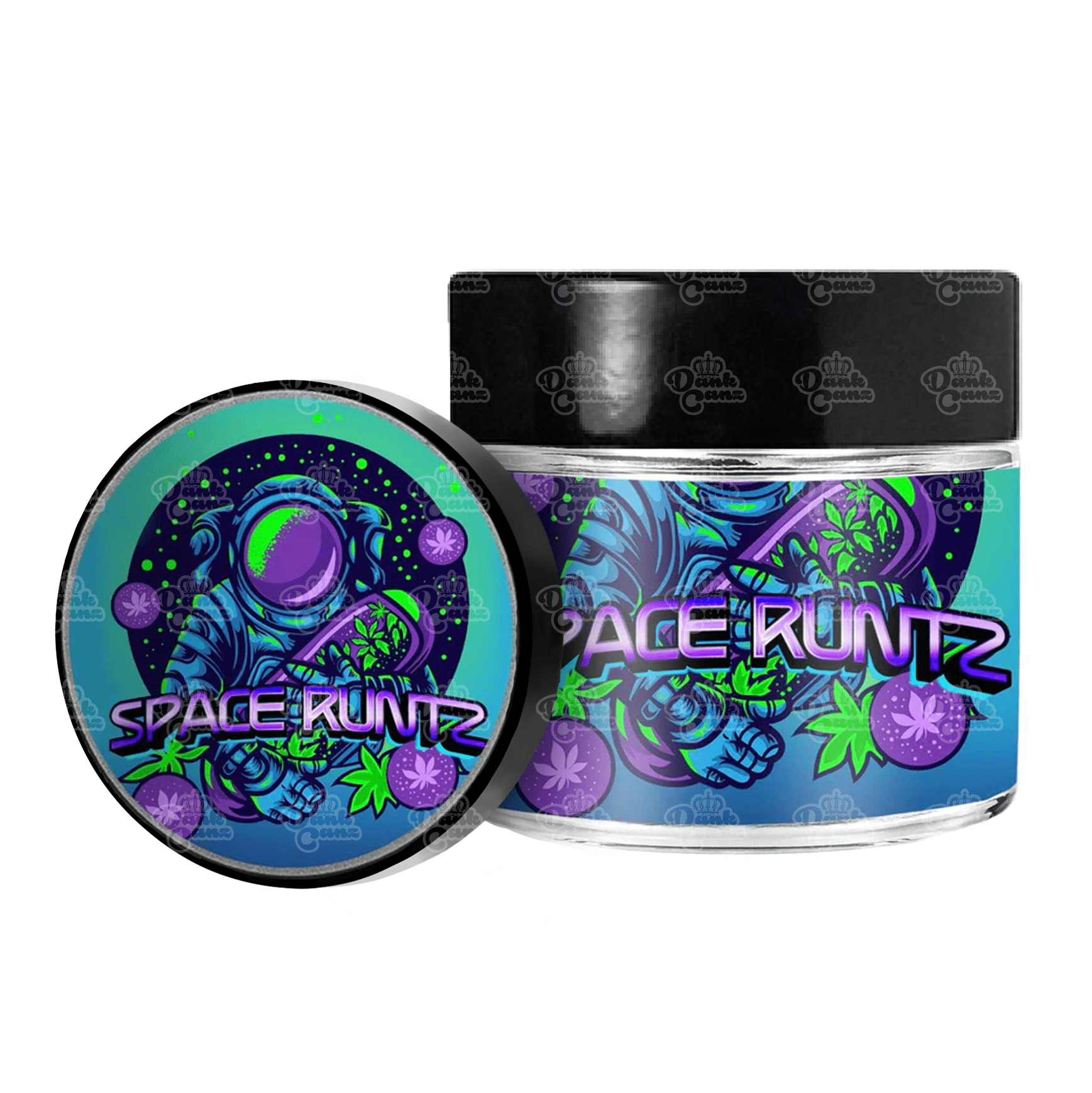 Space Runtz 3.5g/60ml Glass Jars - Labelled - DC Packaging Custom Cannabis Packaging