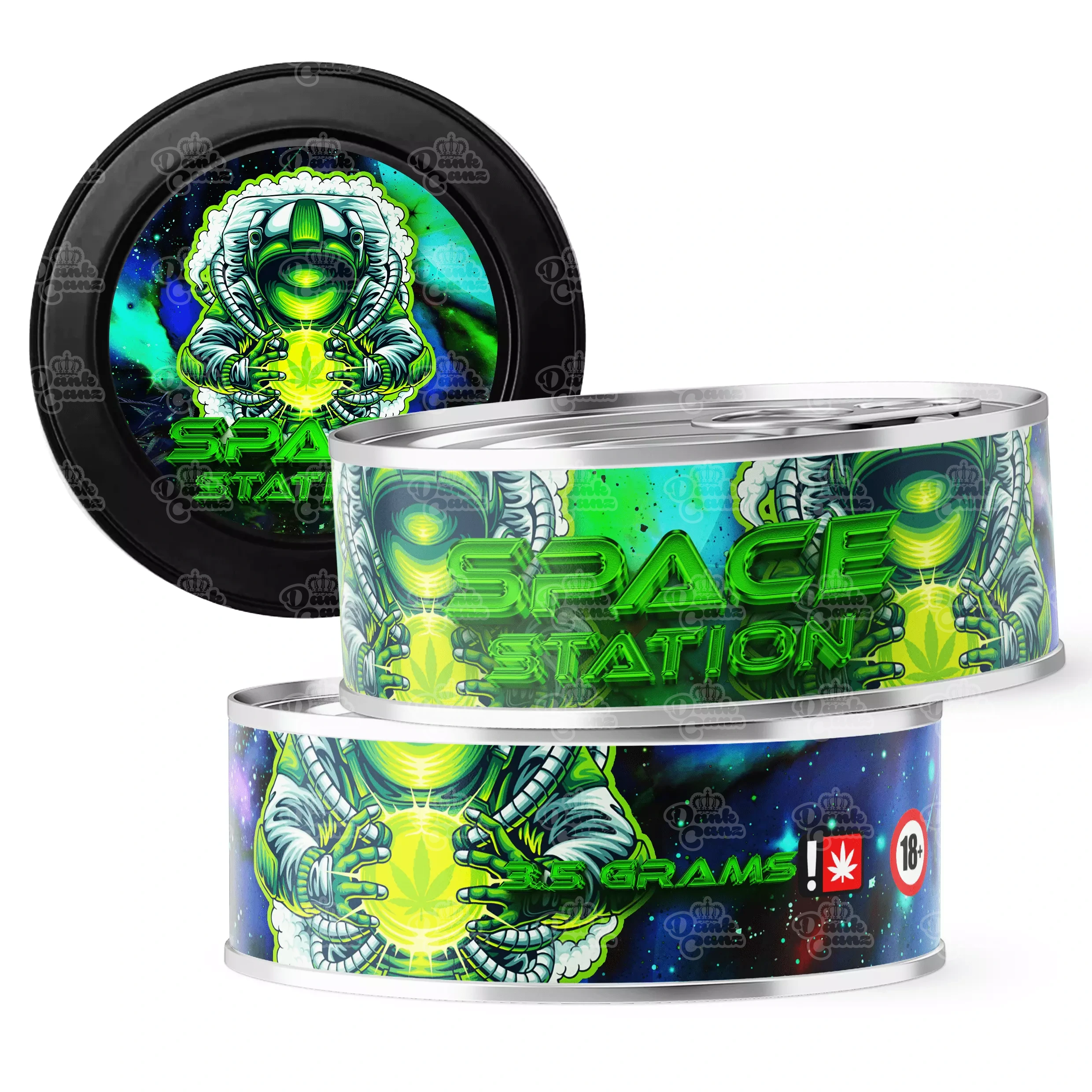 Space Station 3.5g Self Seal Tins - DC Packaging Custom Cannabis Packaging