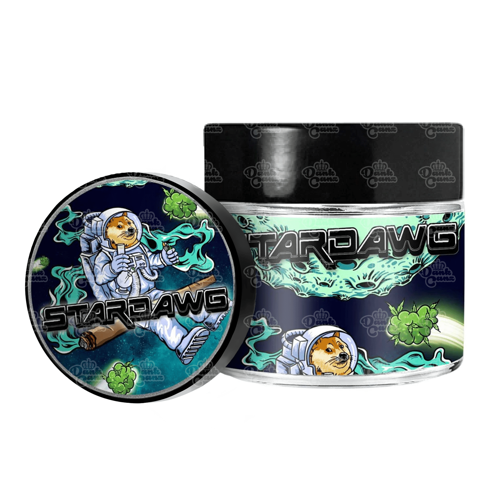 Stardawg 3.5g/60ml Glass Jars - Labelled - DC Packaging Custom Cannabis Packaging