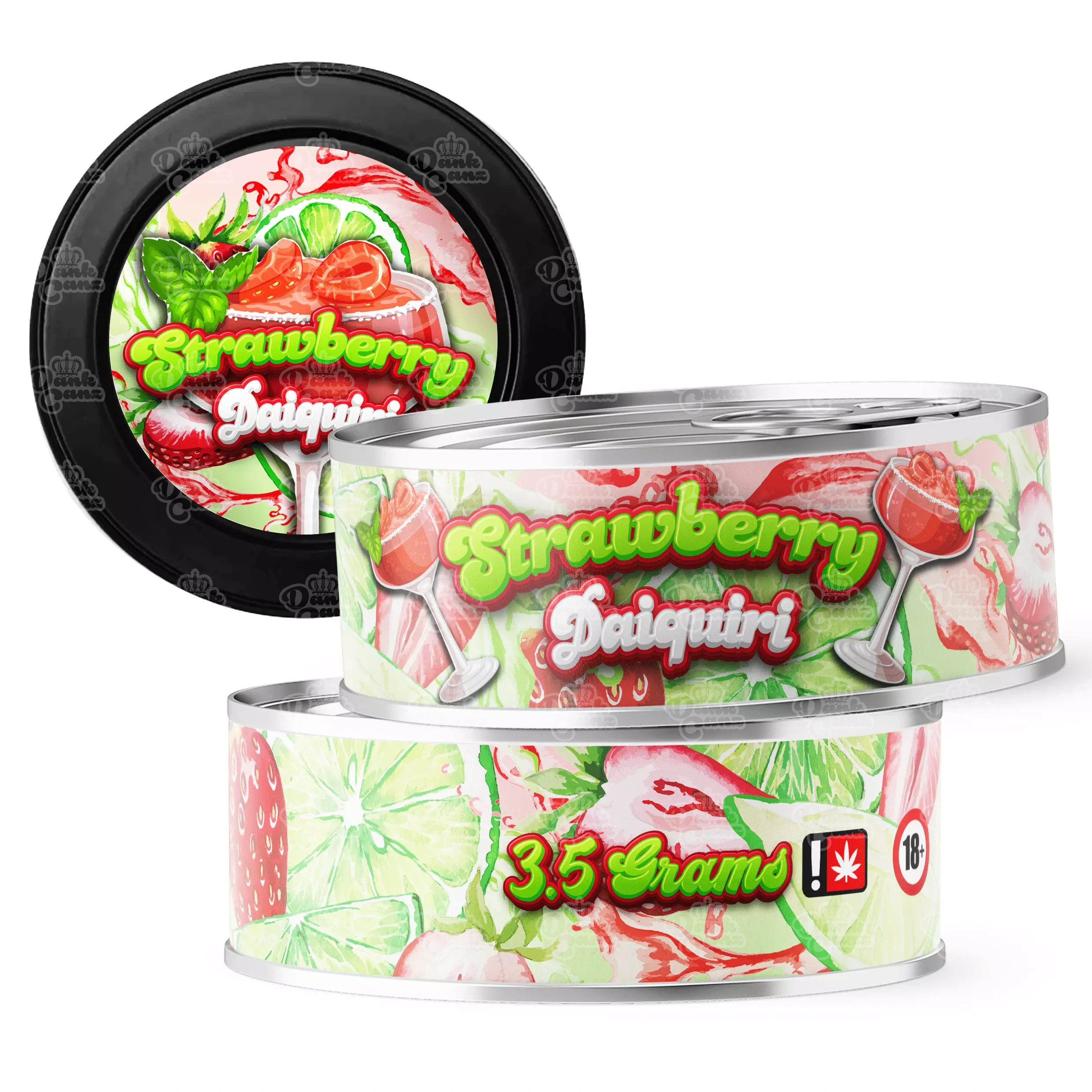 Strawberry Daiquiri 3.5g Self Seal Tins - DC Packaging Custom Cannabis Packaging