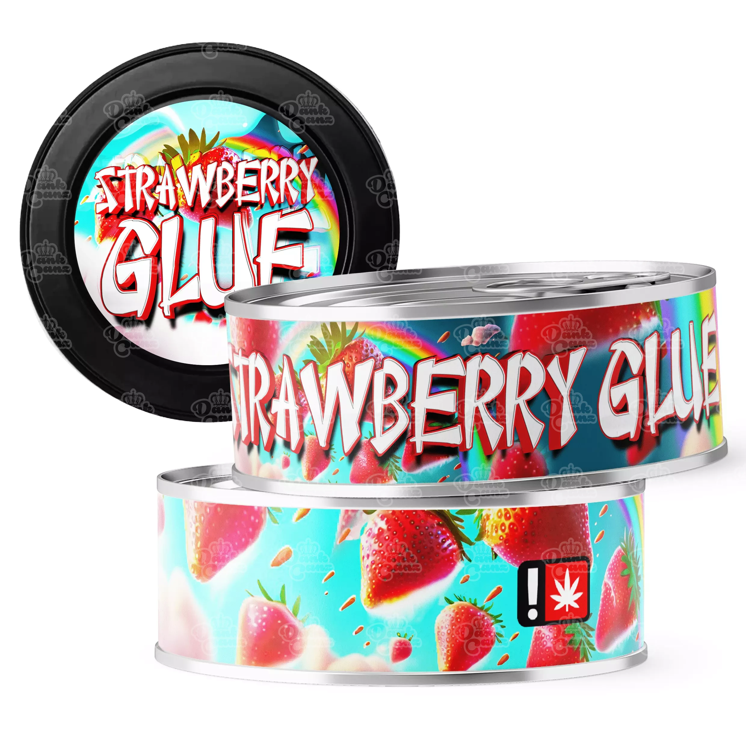 Strawberry Glue 3.5g Self Seal Tins - DC Packaging Custom Cannabis Packaging