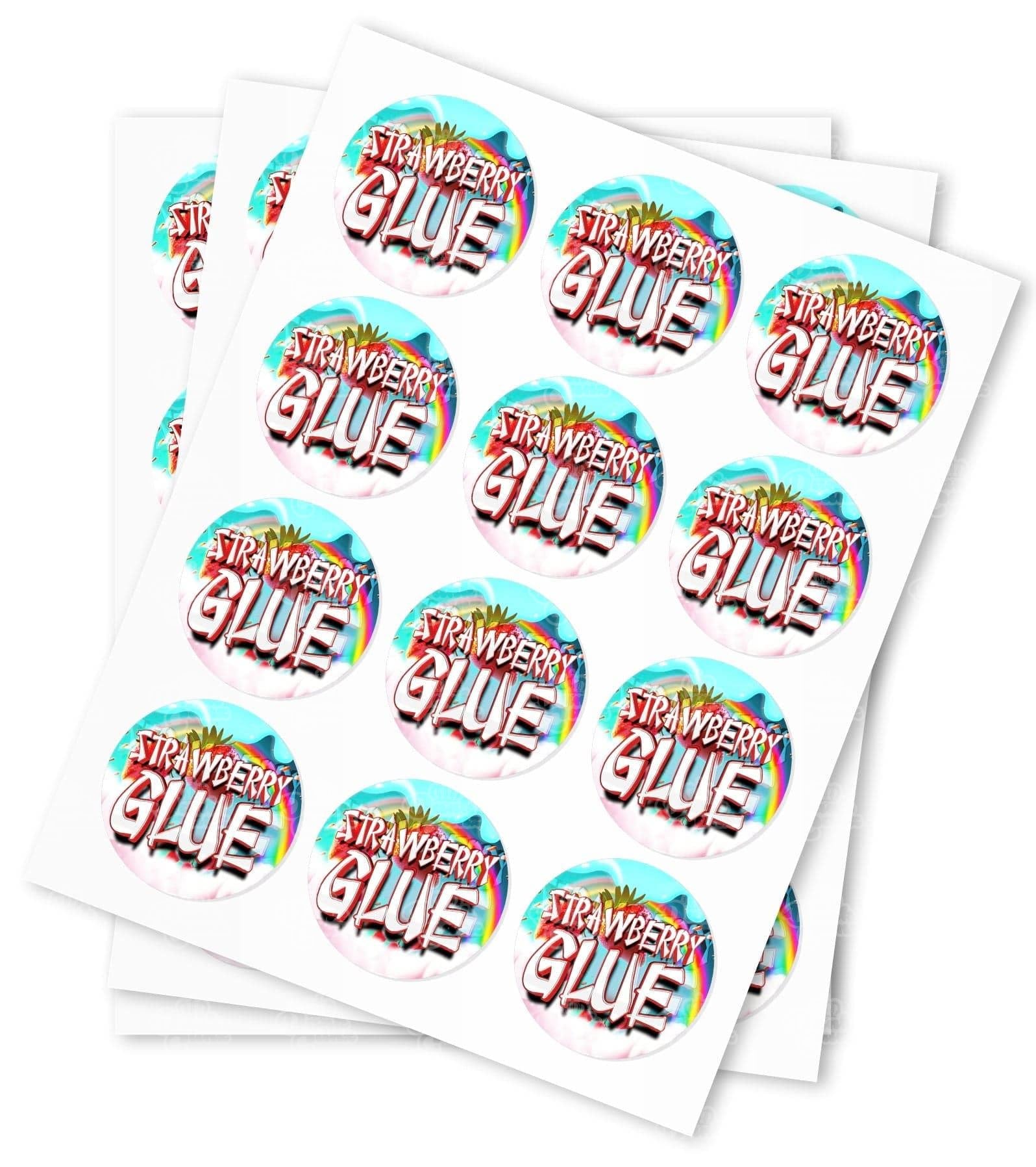 Strawberry Glue Strain Stickers - DC Packaging Custom Cannabis Packaging