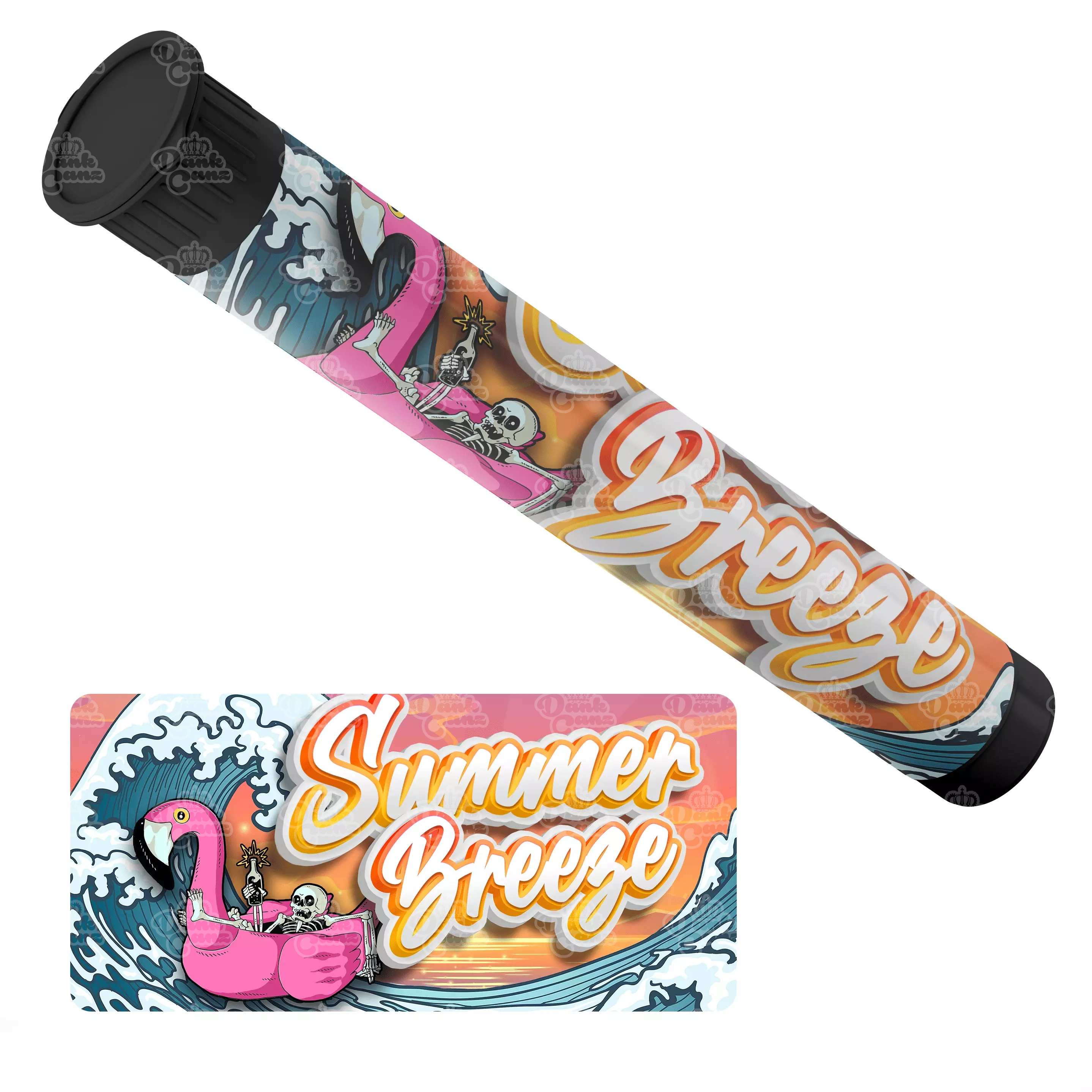 Summer Breeze Pre Roll Tubes - Labelled - DC Packaging Custom Cannabis Packaging