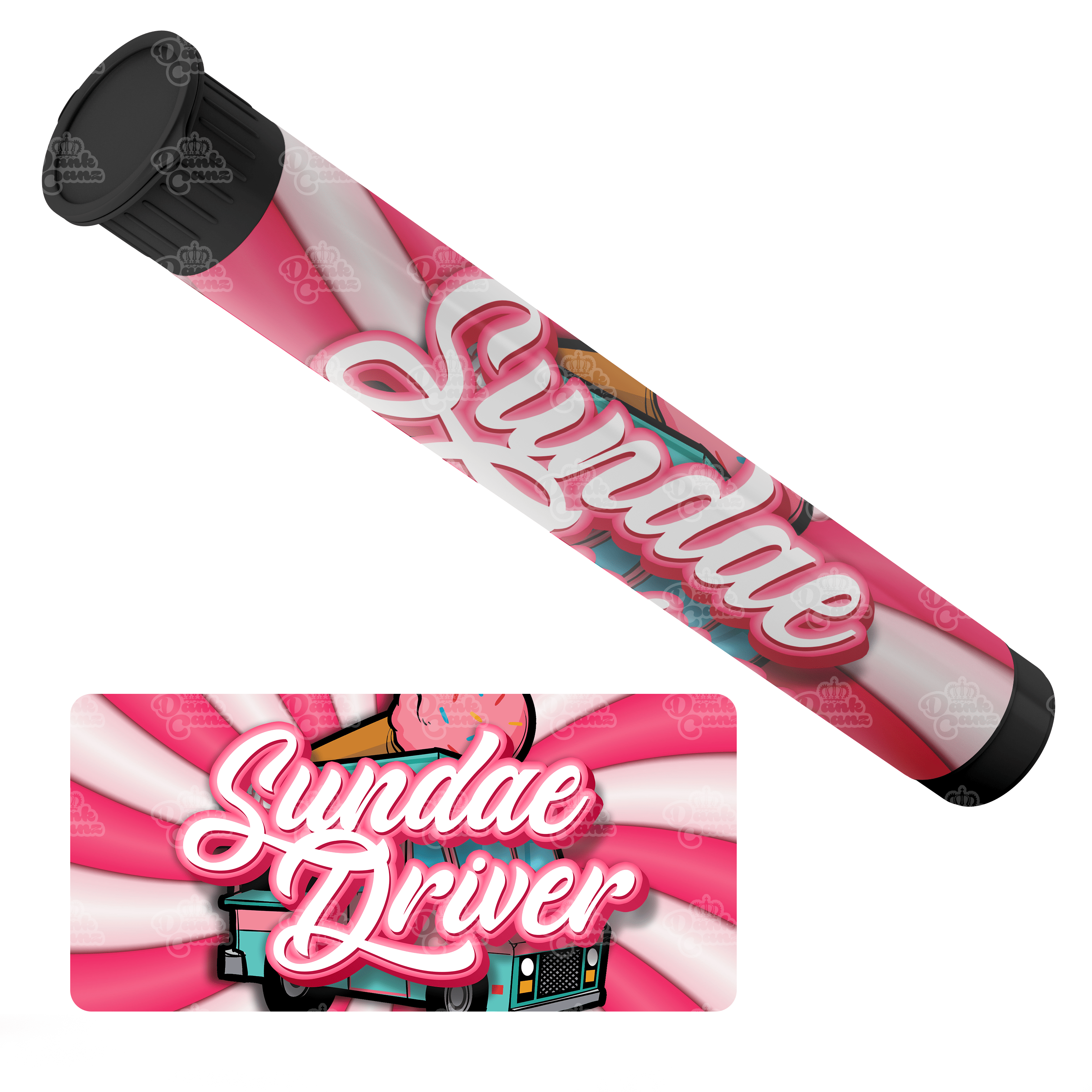 Sundae Driver Pre Roll Tubes - Labelled - DC Packaging Custom Cannabis Packaging