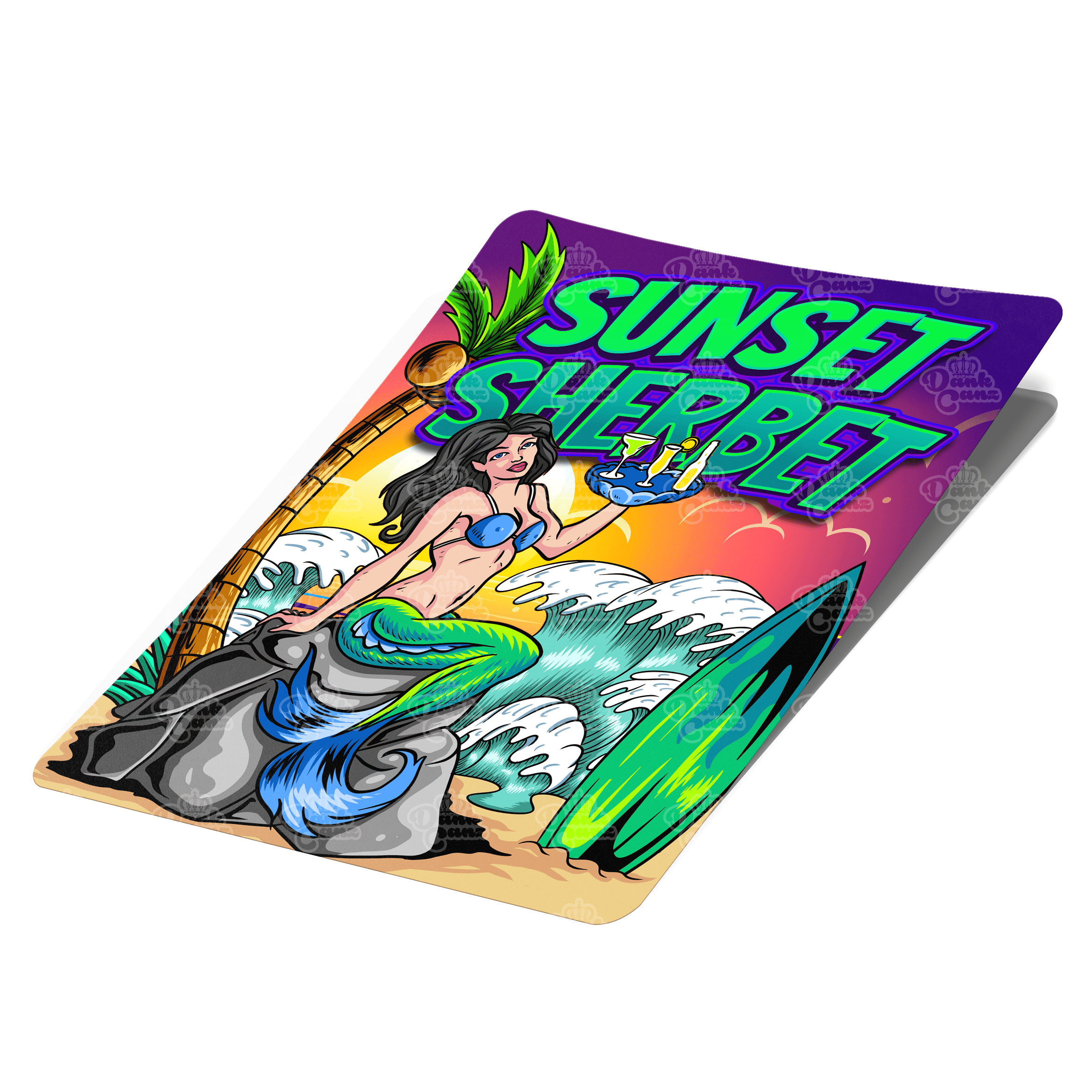 Sunset Sherbet Mylar Bag Labels - Labels only - DC Packaging Custom Cannabis Packaging