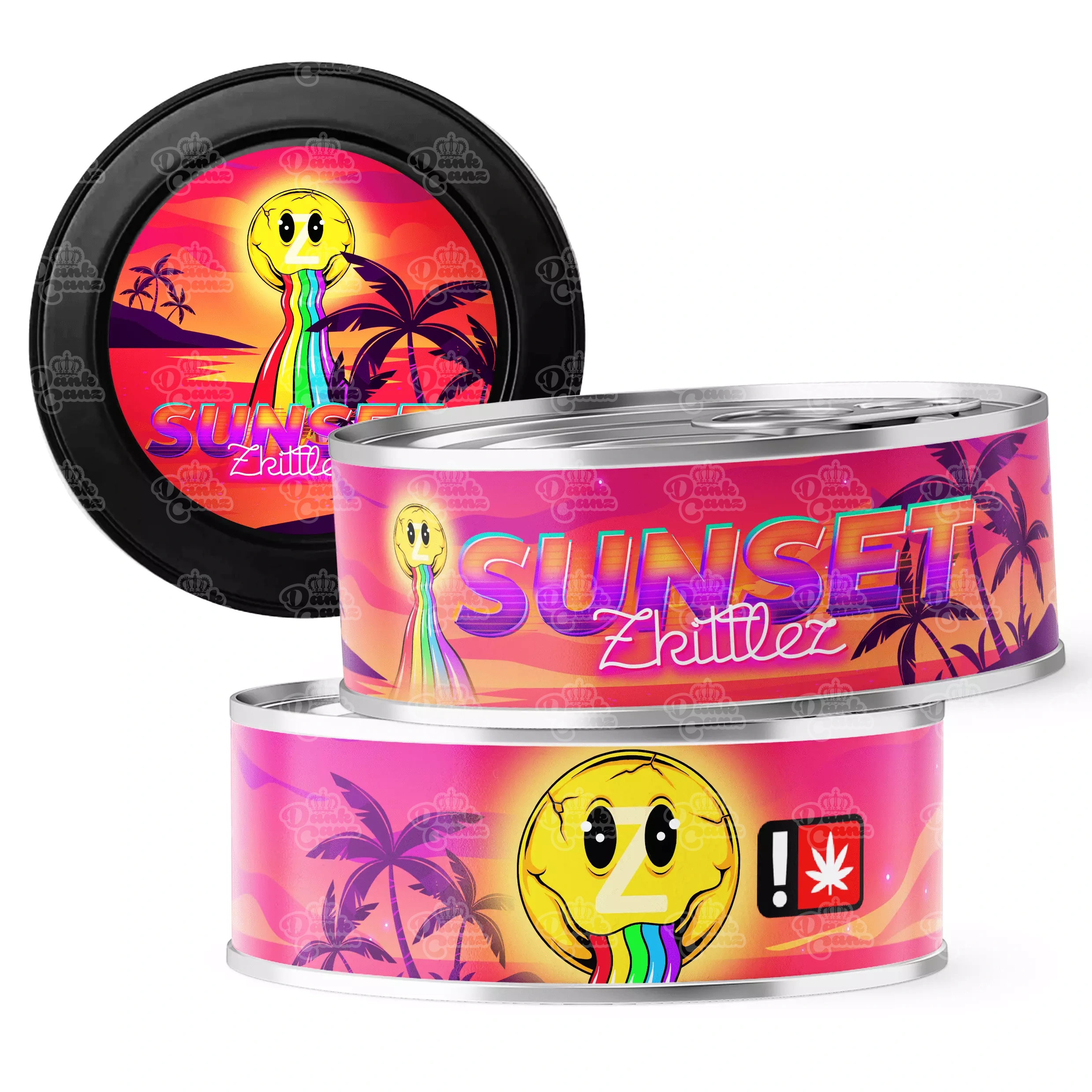 Sunset Zkittlez 3.5g Self Seal Tins - DC Packaging Custom Cannabis Packaging