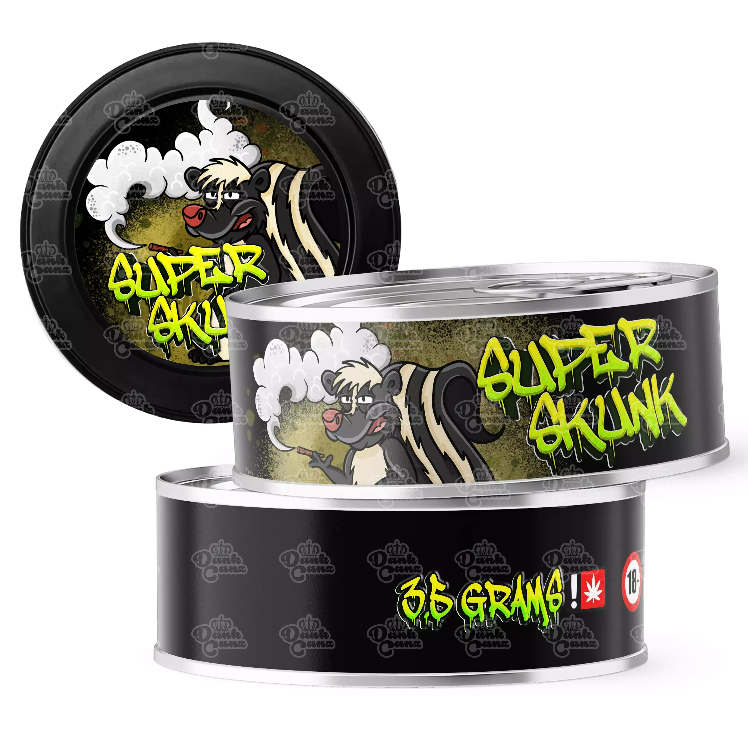 Super Skunk 3.5g Self Seal Tins - DC Packaging Custom Cannabis Packaging