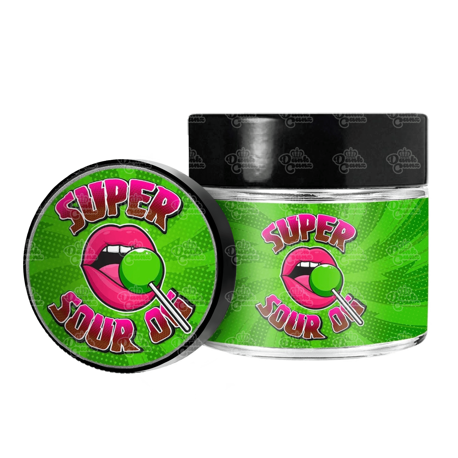 Super Sour OG 3.5g/60ml Glass Jars - Labelled - DC Packaging Custom Cannabis Packaging