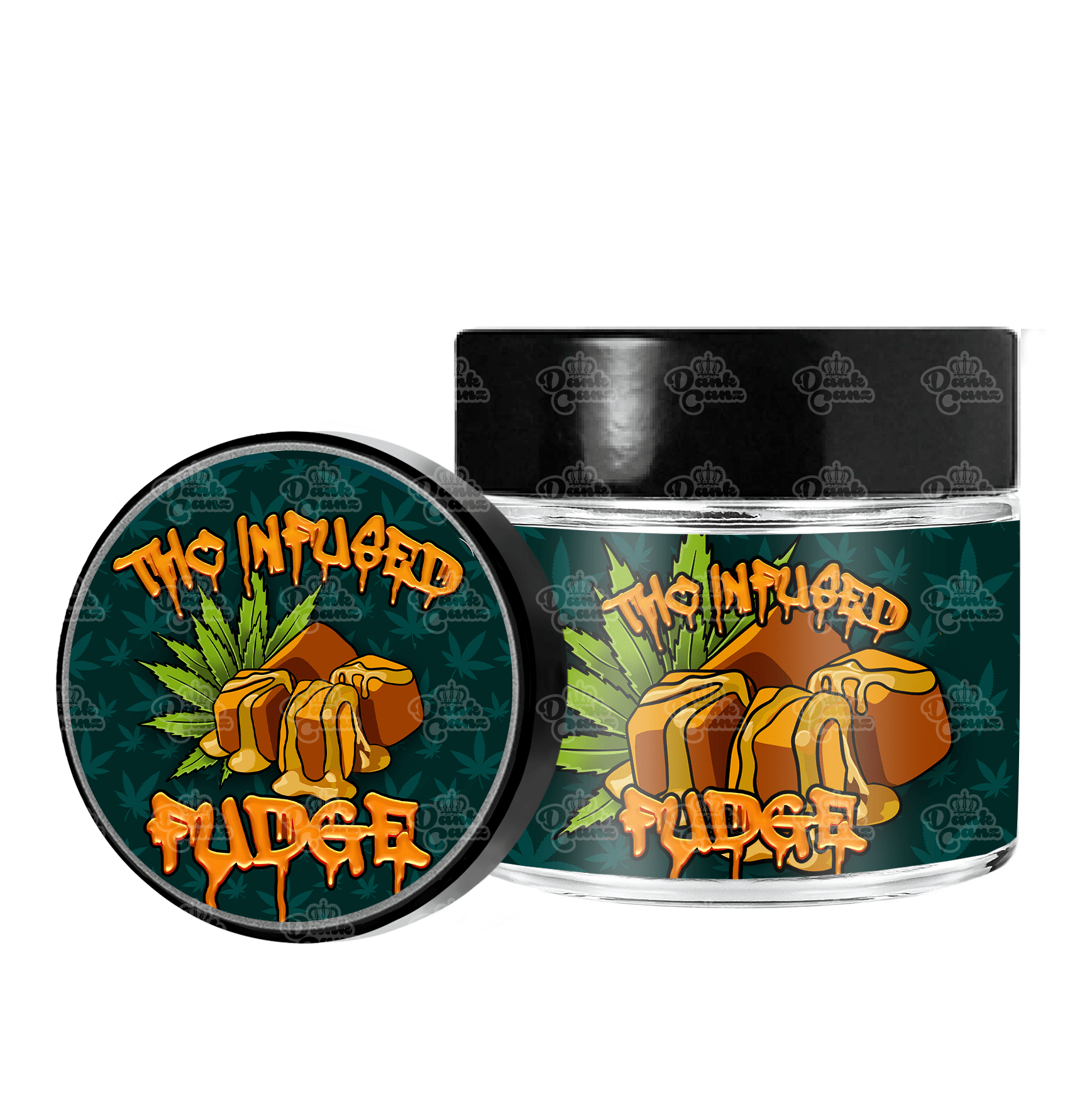 THC Infused Fudge 3.5g/60ml Glass Jars - Labelled - DC Packaging Custom Cannabis Packaging