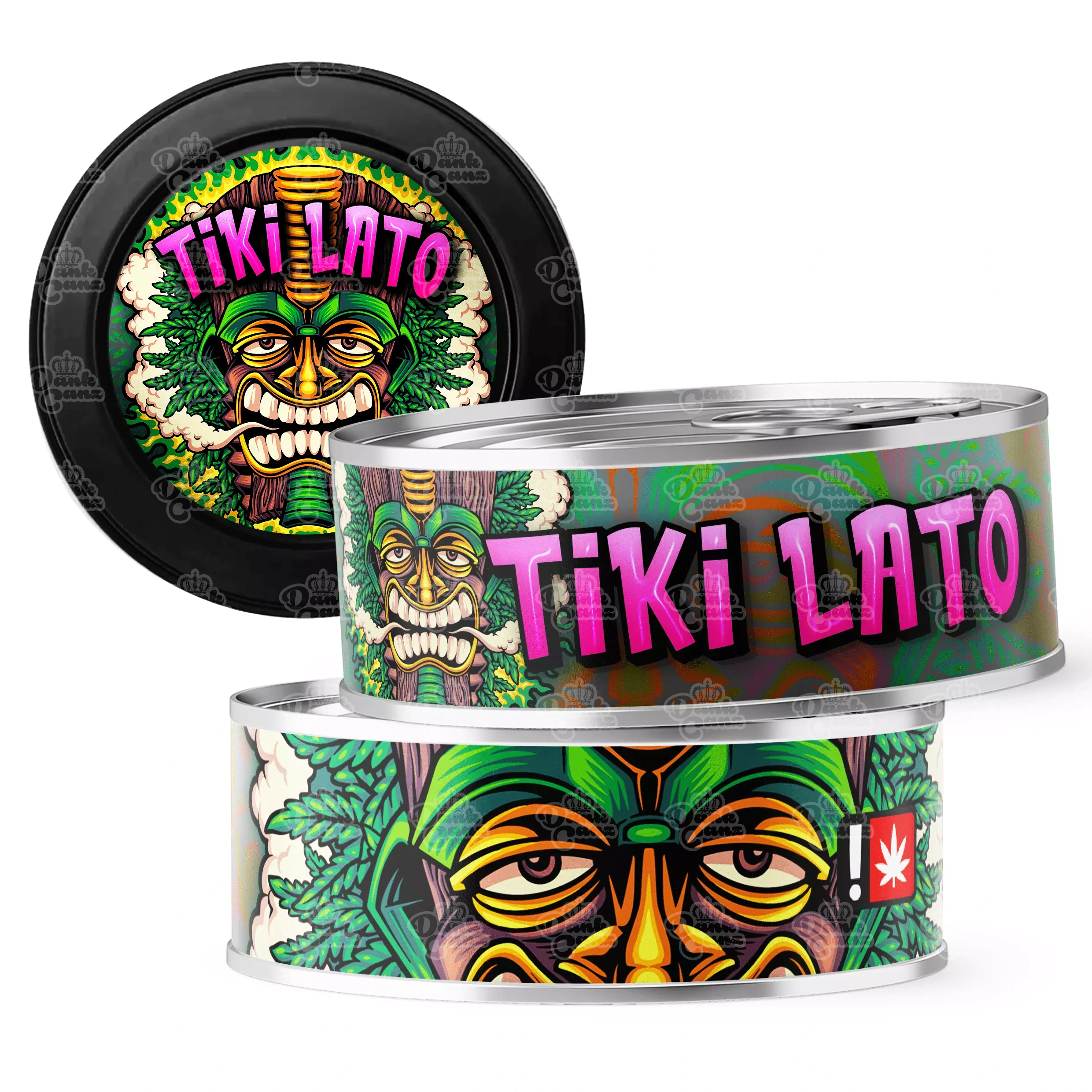 Tiki Lato 3.5g Self Seal Tins - DC Packaging Custom Cannabis Packaging