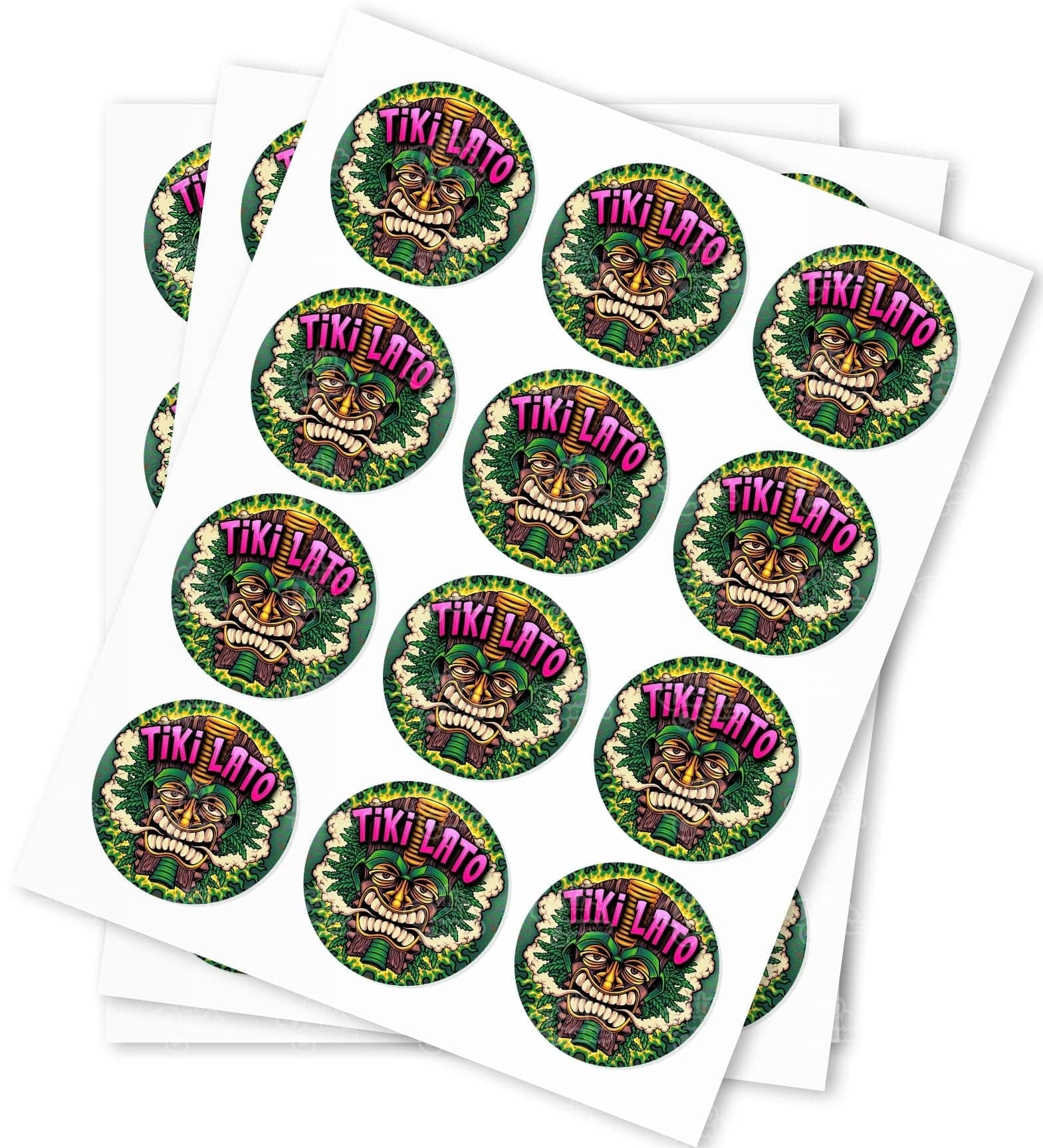 Tiki Lato Strain Stickers - DC Packaging Custom Cannabis Packaging