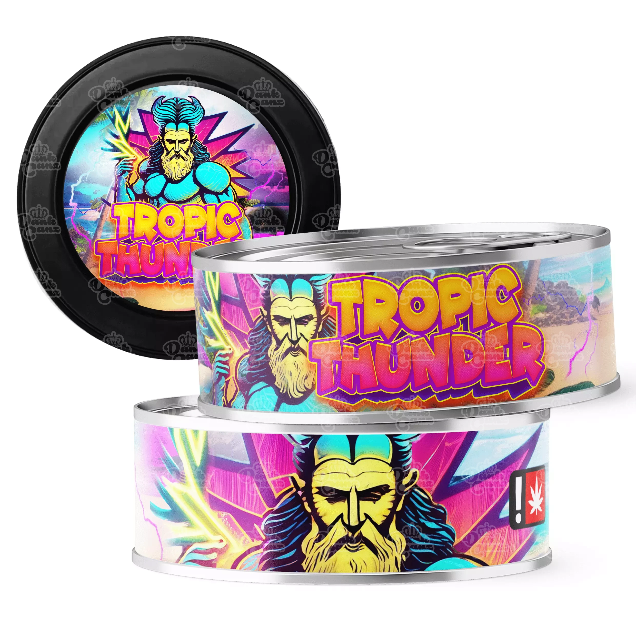 Tropic Thunder 3.5g Self Seal Tins - DC Packaging Custom Cannabis Packaging