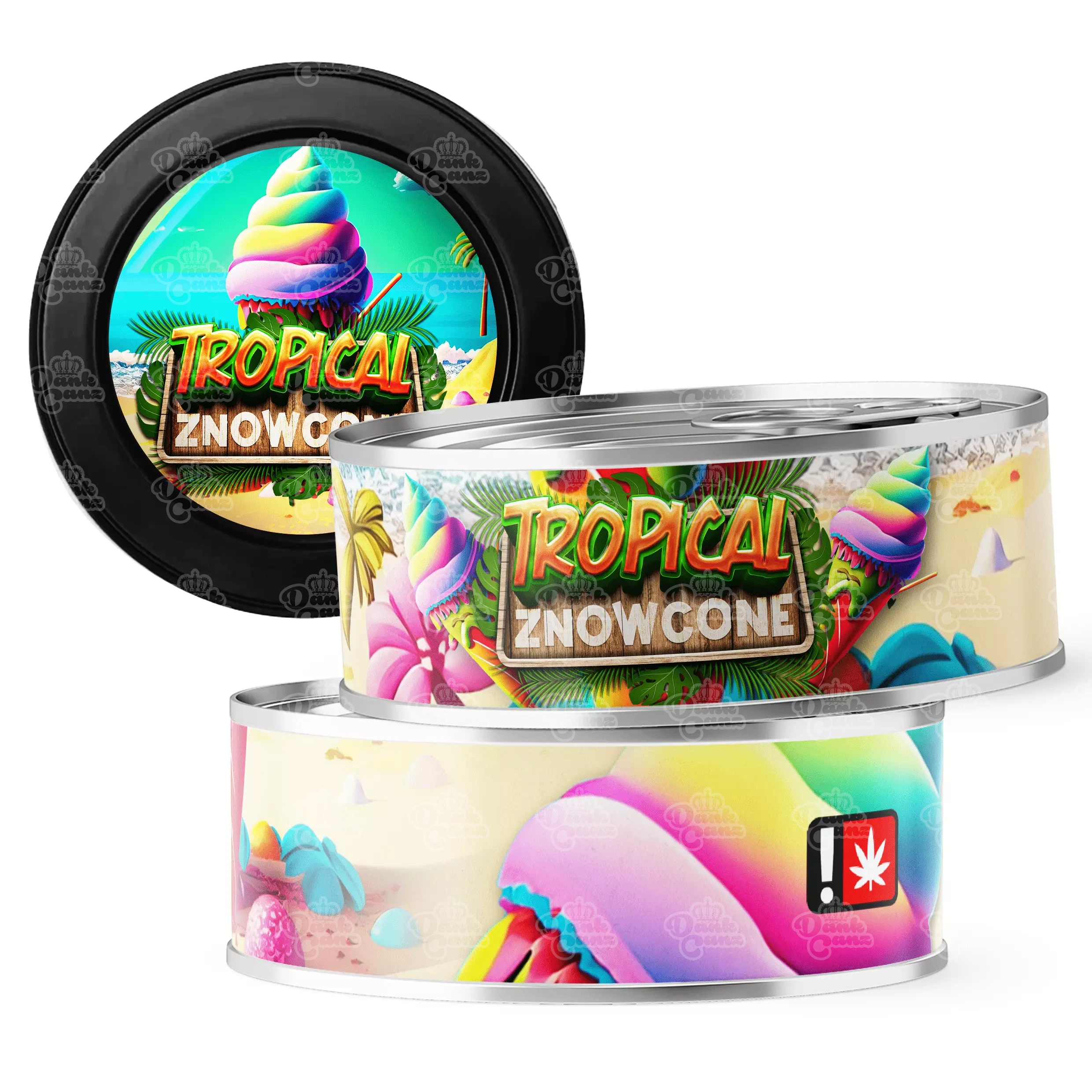 Tropical Znowcone 3.5g Self Seal Tins - DC Packaging Custom Cannabis Packaging