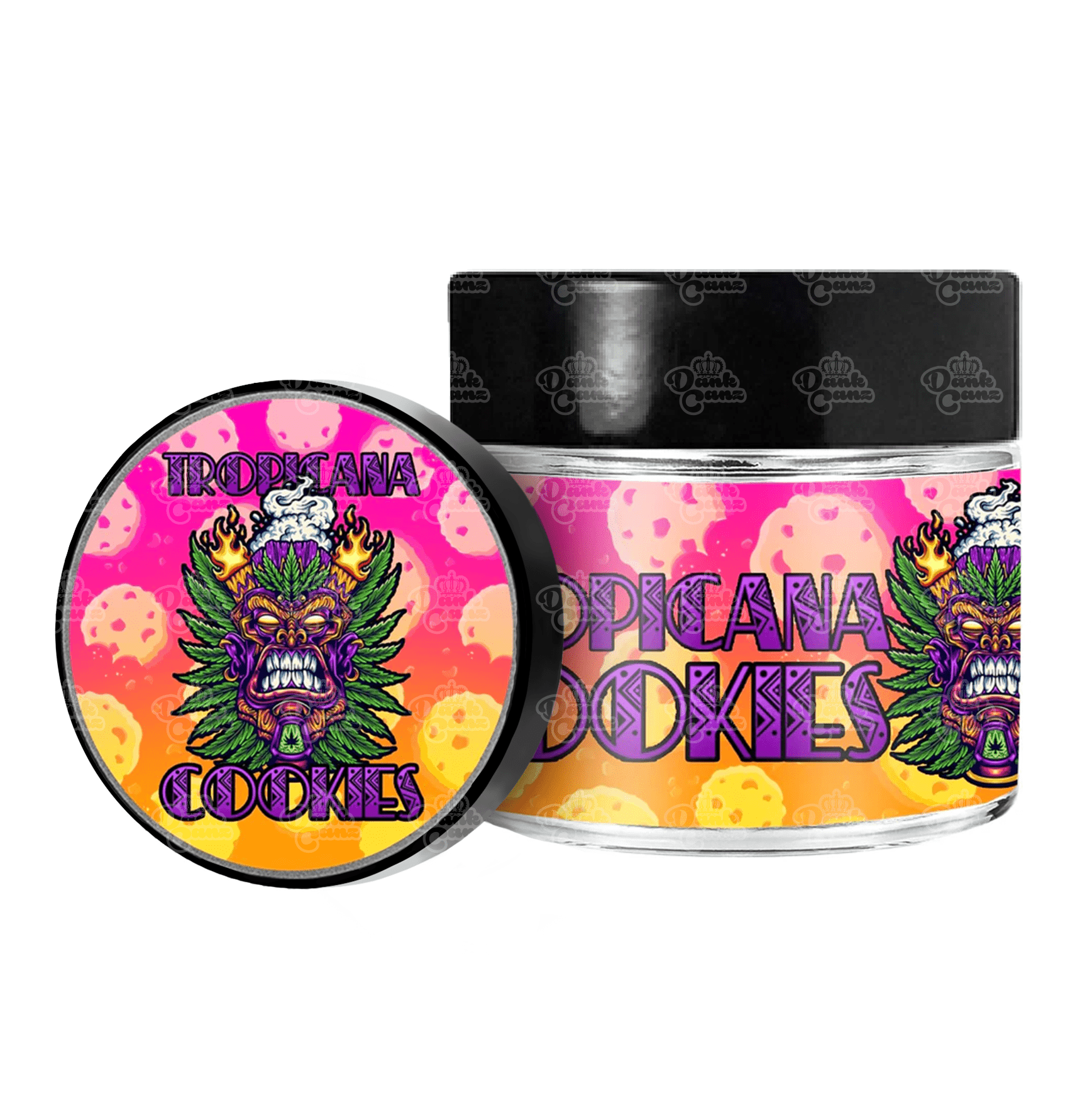 Tropicana Cookies 3.5g/60ml Glass Jars - Labelled - DC Packaging Custom Cannabis Packaging