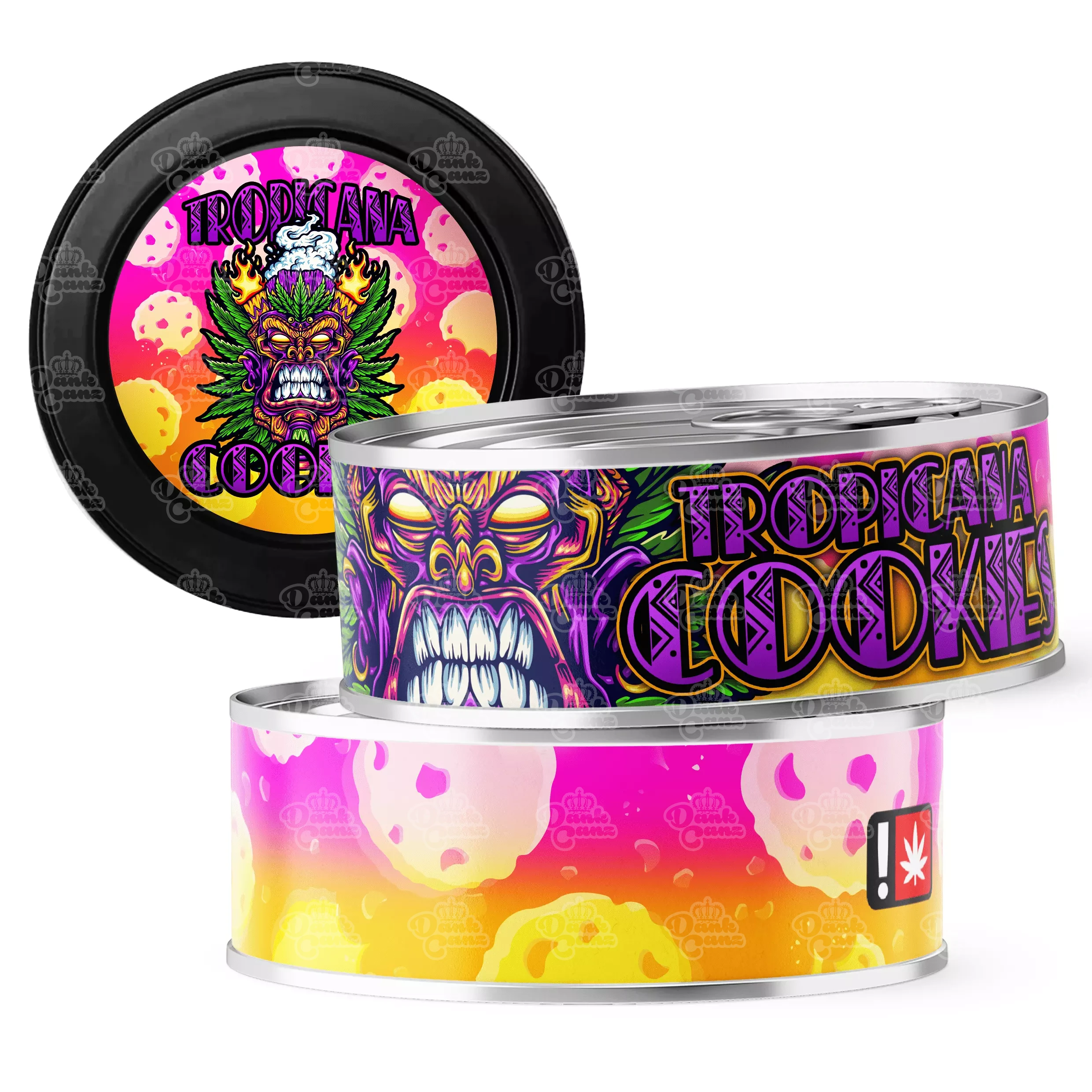 Tropicana Cookies 3.5g Self Seal Tins - DC Packaging Custom Cannabis Packaging